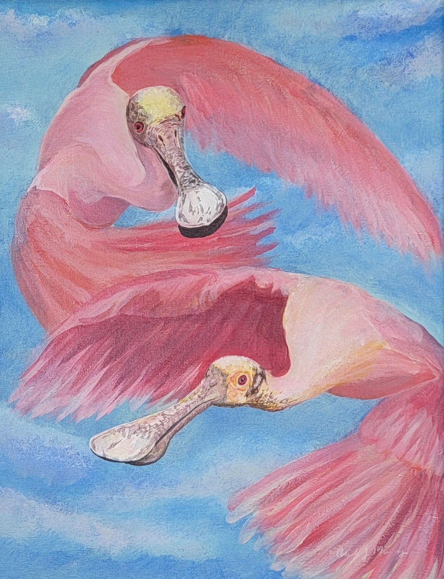 Angela Murray's paintings ‘Roseate Rhapsody’ [SOLD] on display WCA Members Show at Art & Frame through March 13th. She is super thrilled Roseate sold and will be delivered to the forever home after the show ends.