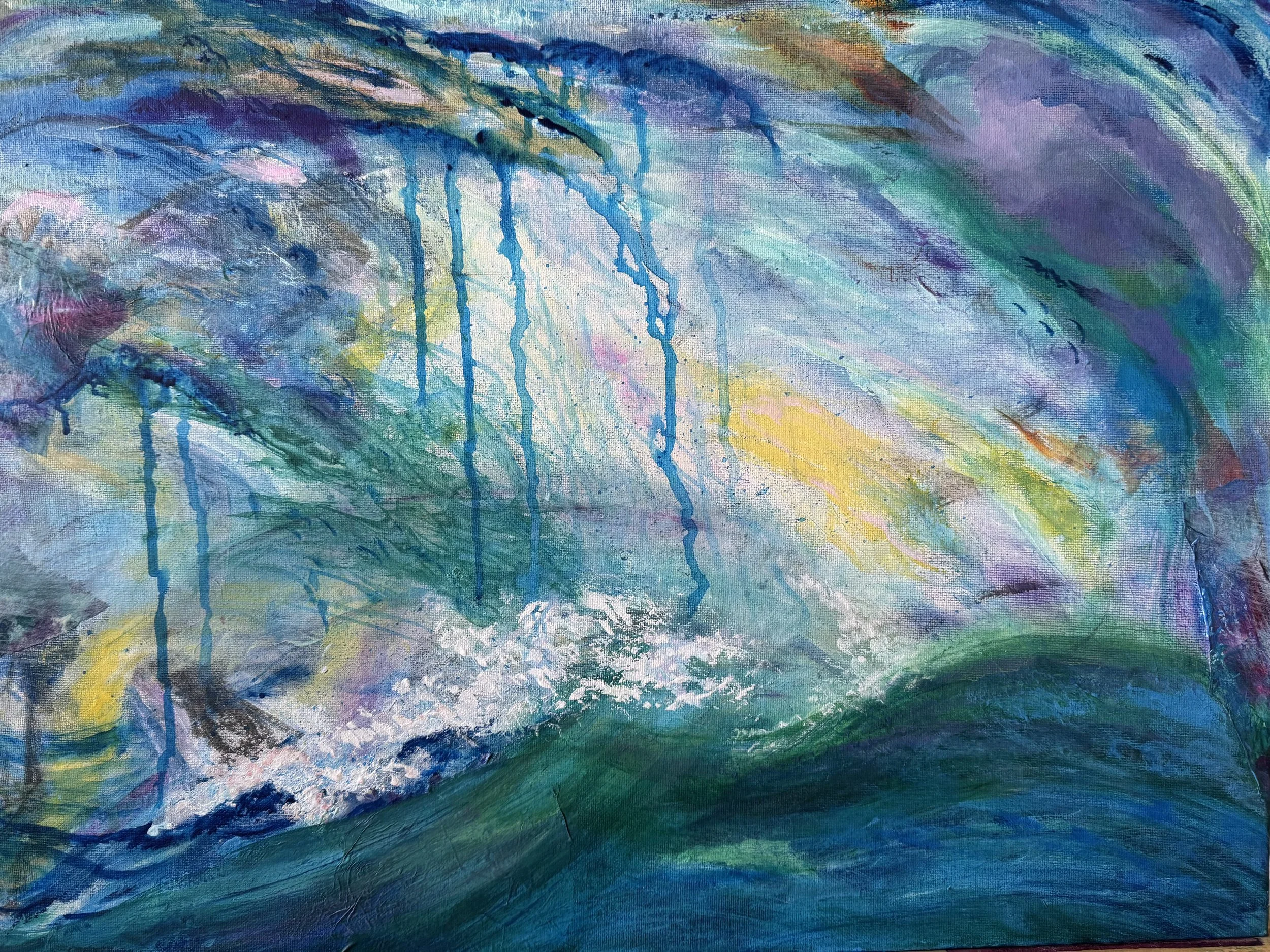 Jan Karvec's artwork Storm's Here at the Women Contemporary Artists Member Show at Art and Frame.