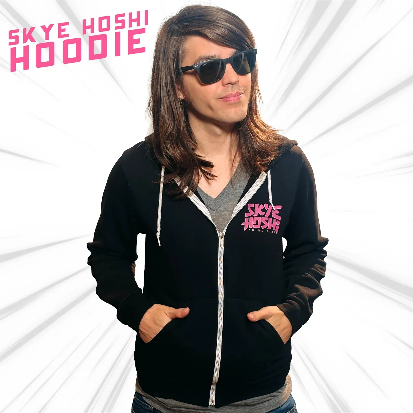 Zap your style with this official Skye Hoshi Anime Girl Zip-Up Hoodie! Unisex Style fits anyone!