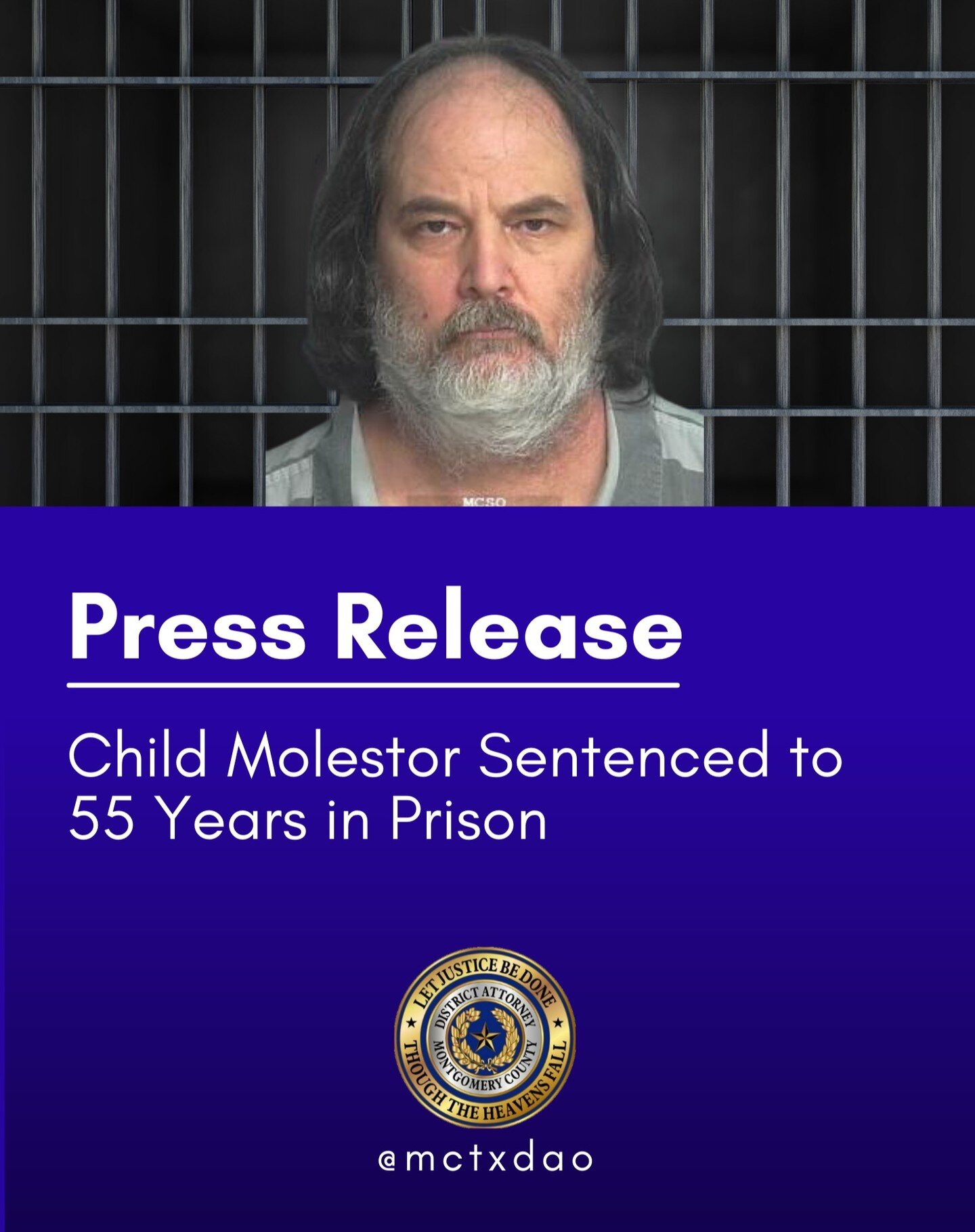 Child Molestor Sentenced to 55 Years in Prison

For press releases, please visit the link in our bio.