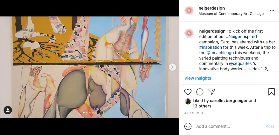 #NeigerInspired campaign instagram post