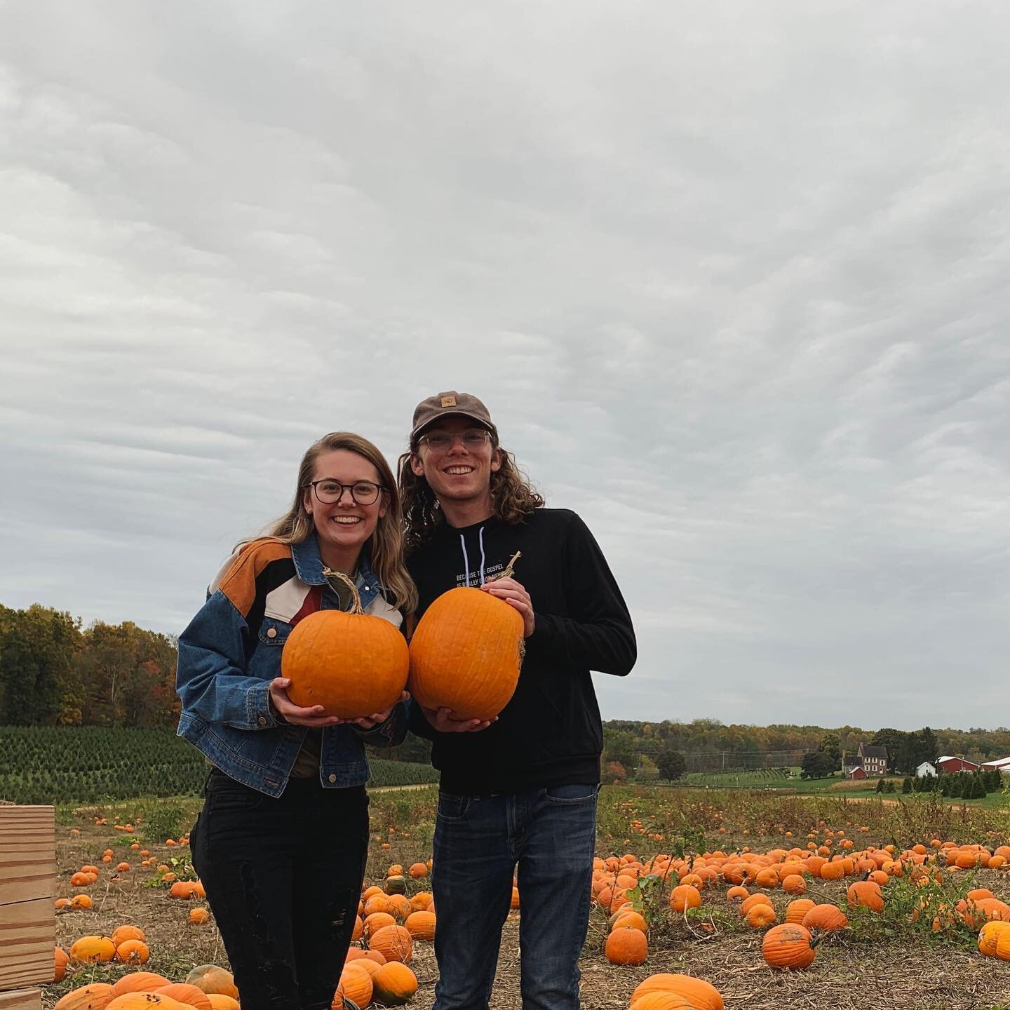 If you know me, you know that while picking pumpkins I was mainly eyeing the Christmas trees. Also, @elizastottlemyer is stunning in every way