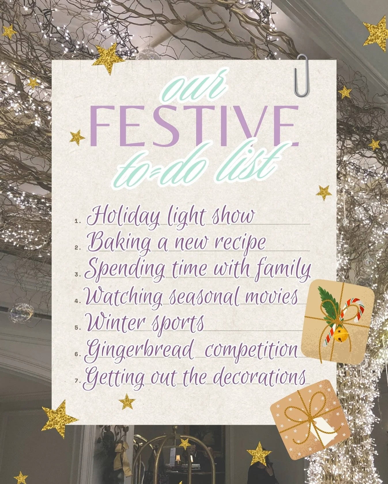 Fa-la-la-la-la! This is on our festive to-do list. What&rsquo;s on yours?

#MeetingPlanner #EventProfs #AlleanzaMES #WomenInBusiness #EventsLife #EventsIndustry #ElevateYourExperience #HolidayToDoList #FestiveToDoList #DecemberToDoList #HolidayActivi