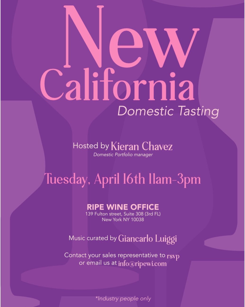 Check out some must know wines and producers of California&rsquo;s &ldquo;new generation&rdquo; ! Don&rsquo;t miss our first Domestic portfolio tasting - hosted by @kierandarling - music curated by @chekerero ! 
*industry people only