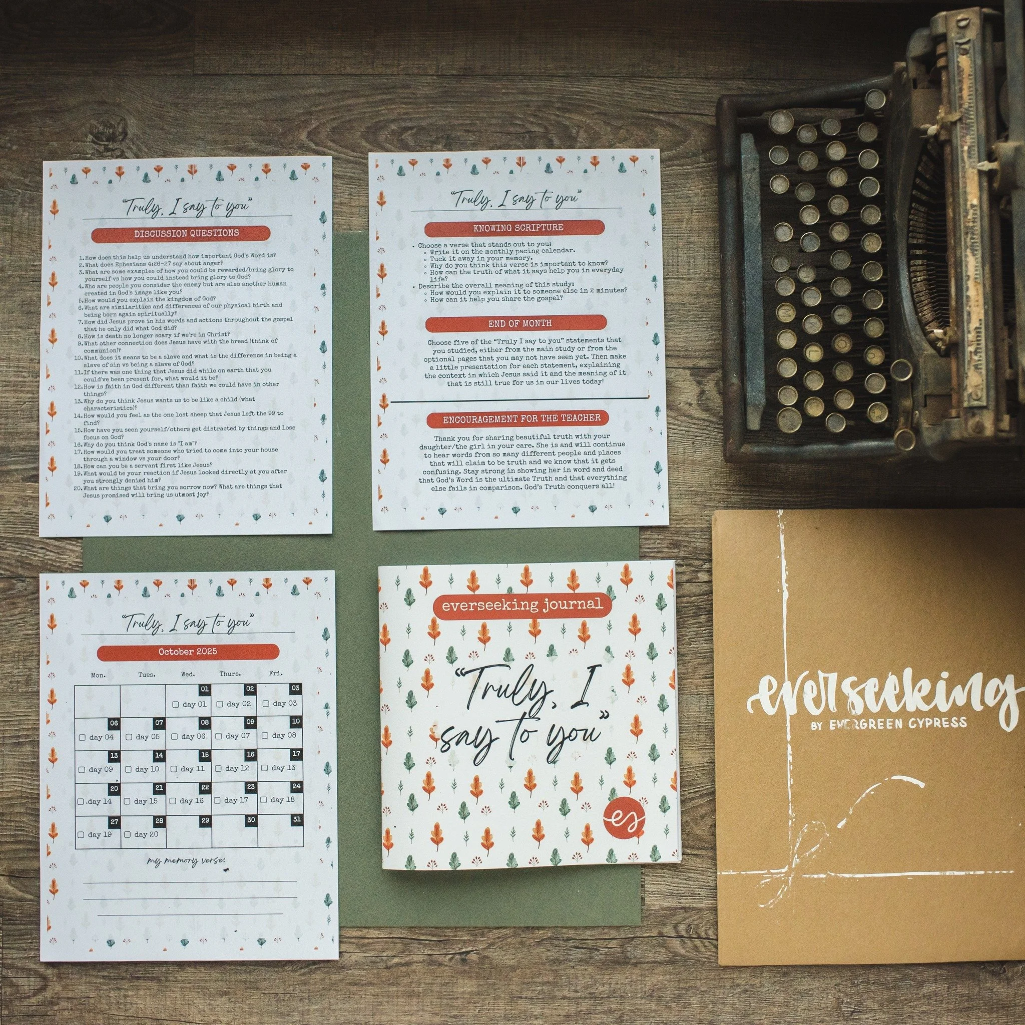 Homeschooling through the October monthly journal "Truly, I say to you."
LINK:
https://www.evergreencypress.com/shop/homeschooling