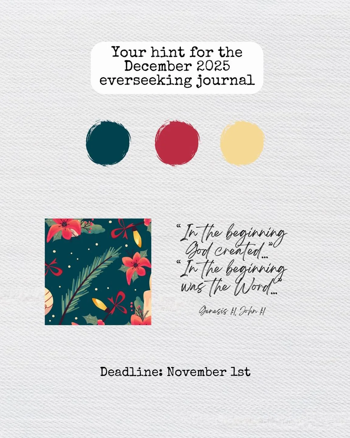 This is the last day &mdash; to get the Holiday Box and to subscribe to get the next everseeking journal for December!

We revealed the December study to our email subscribers and will be sharing it later today in our live as well&hellip; but here&rs