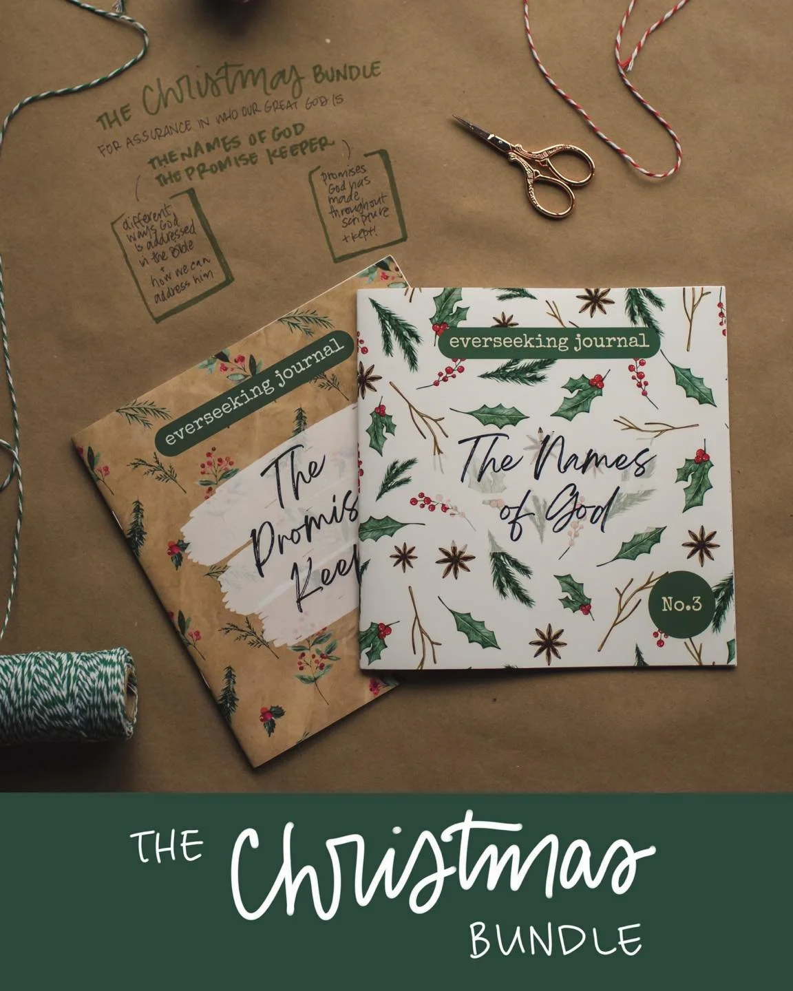 For a reminder in who our great God is: The Christmas Bundle

The two everseeking journals in this bundle:

📗 &ldquo;The Names of God&rdquo; - different ways God is addressed in the Bible and how we can address Him

📙 &ldquo;The Promise Keeper&rdqu