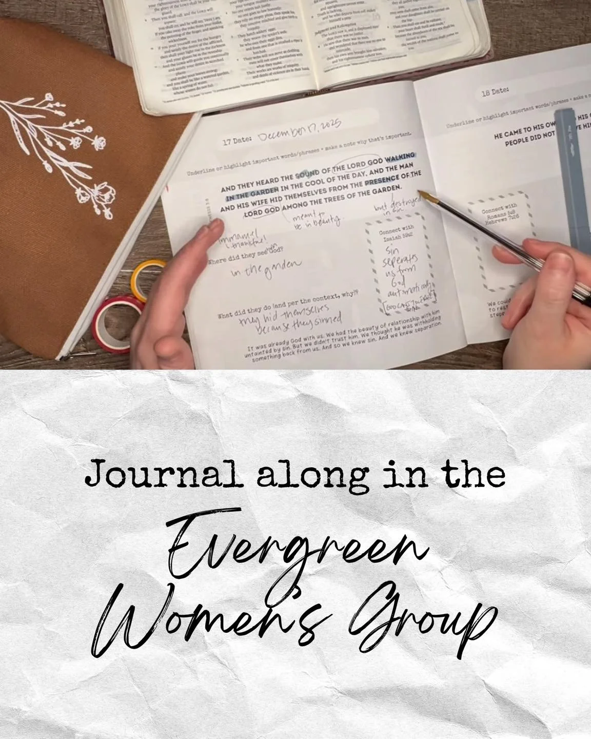 Wish you could see how you can study through one of our journals? Join our Evergreen Women&rsquo;s Facebook Group (and even request any page from our journals for us to work through)!

Join at https://www.facebook.com/groups/evergreenwomensgroup