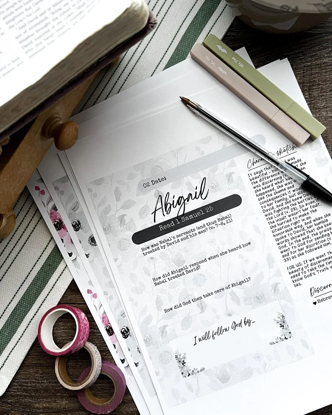 It starts today! We are starting off our Journaling Week with day 02 of the winning &ldquo;Women of God&rdquo; journal &mdash; Abigail!

We&rsquo;re going to try to journal this page in 5 minutes to show how Bible study doesn&rsquo;t have to be overw