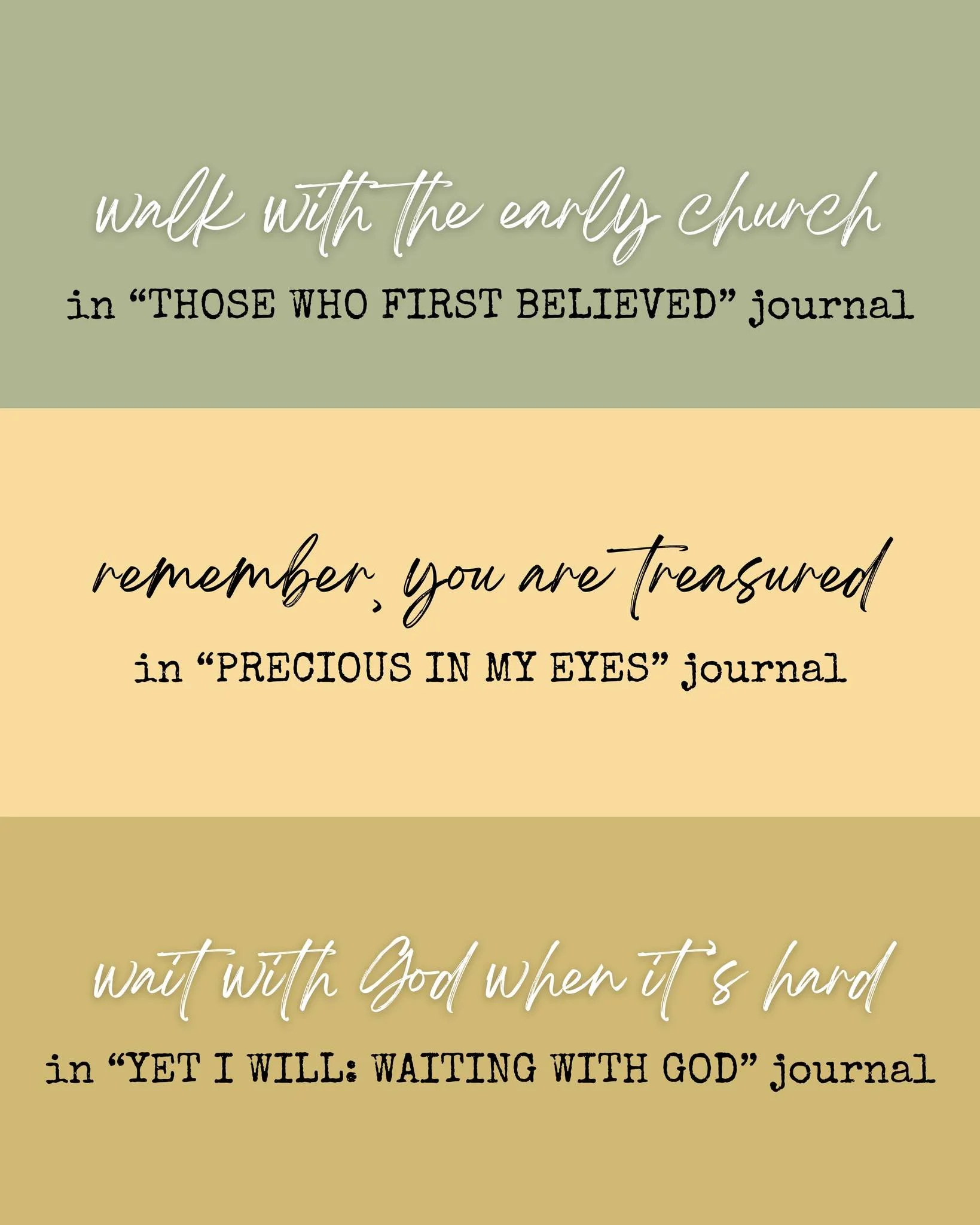 The journals from our everseeking collection for spring 2026!

In the "Those who first believed" journal, we get to walk with the early church, starting with the disciples who followed Jesus in Jerusalem then to Samaria and the ends of the 