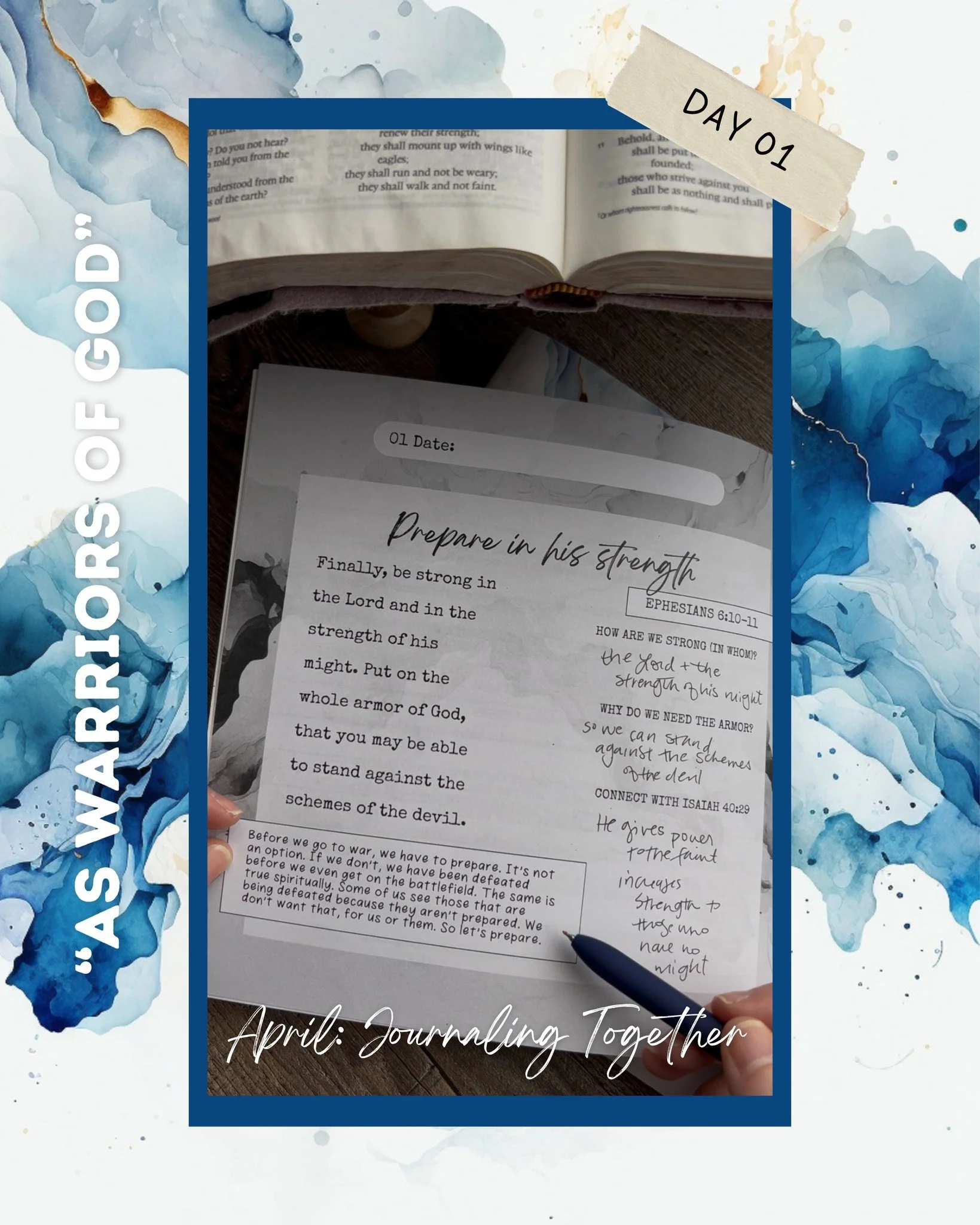 It's the first of the month - which means it's time to journal together through our newest journal! For the month of April in everseeking, we are studying through Ephesians 6:10-18 and connecting passages in the "As warriors of God" journal