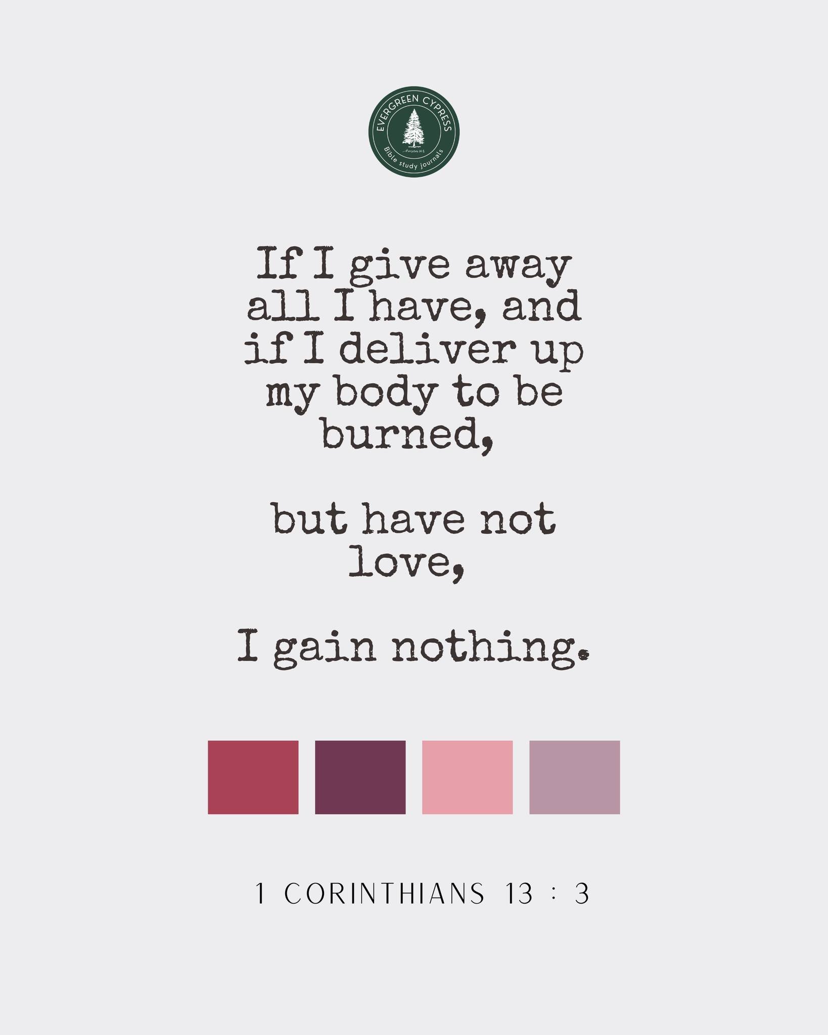 Love is incredibly important, sometimes more than we know...

Study more with the 1 Corinthians 13 journal: https://www.evergreencypress.com/shop/p/1-corinthians-13-journal