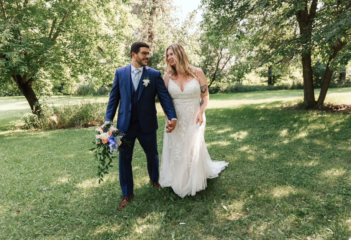 Because it was a beautiful day to celebrate love, tucked into the trees with touches of vintage dishes and summertime flowers. 

T + M = 2024-07-27