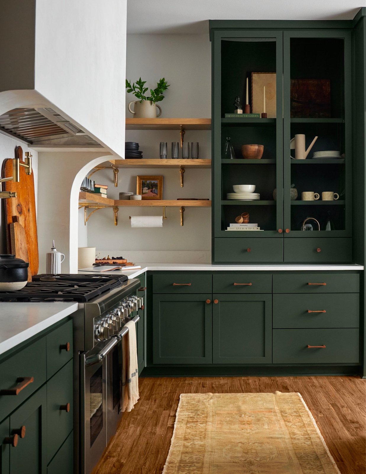 Dallas home kitchen with bold cabinets designed by Urbanology Designs