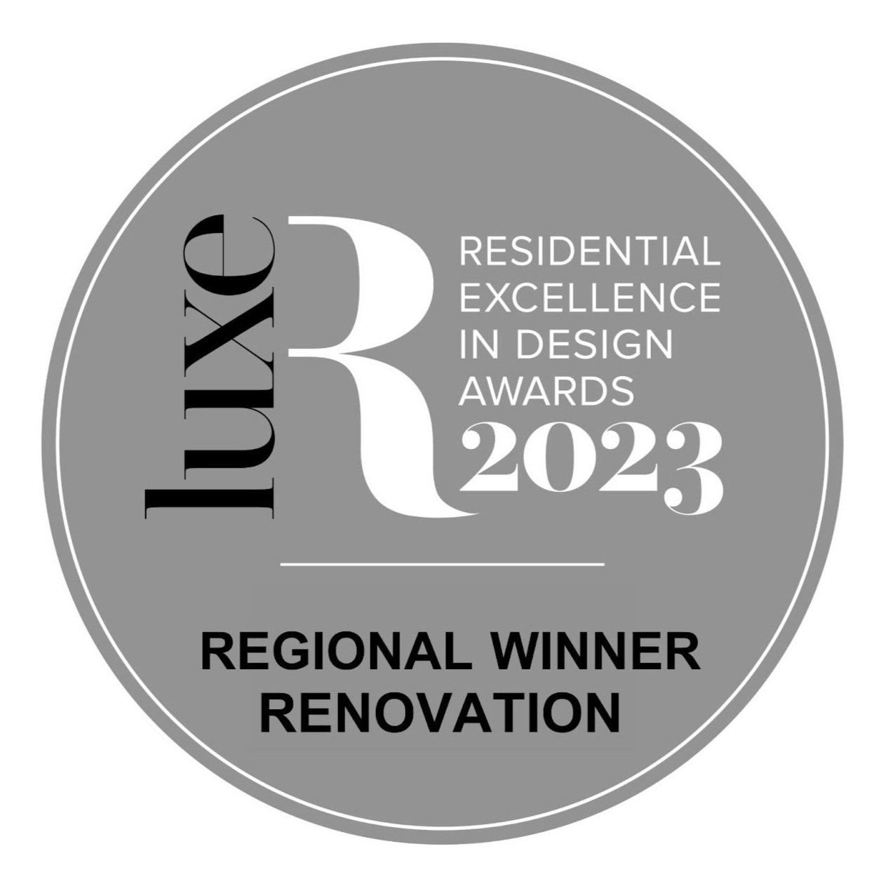 Urbanology Designs awarded 2023 Luxe RED Award Regional Winner for bathroom