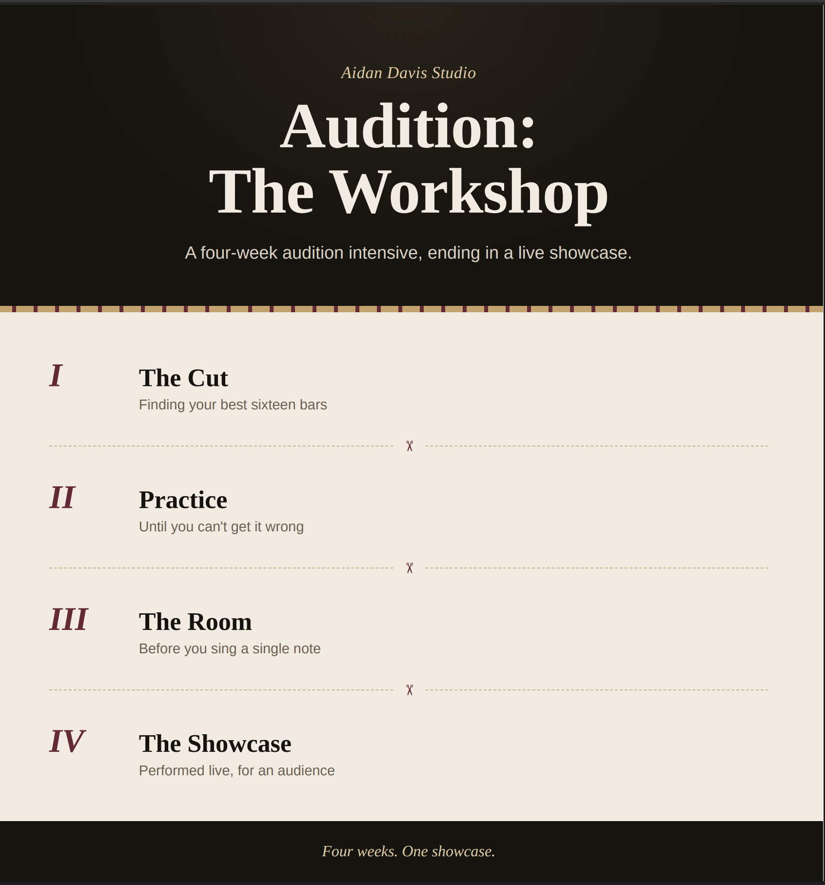 Audition: The Workshop Series