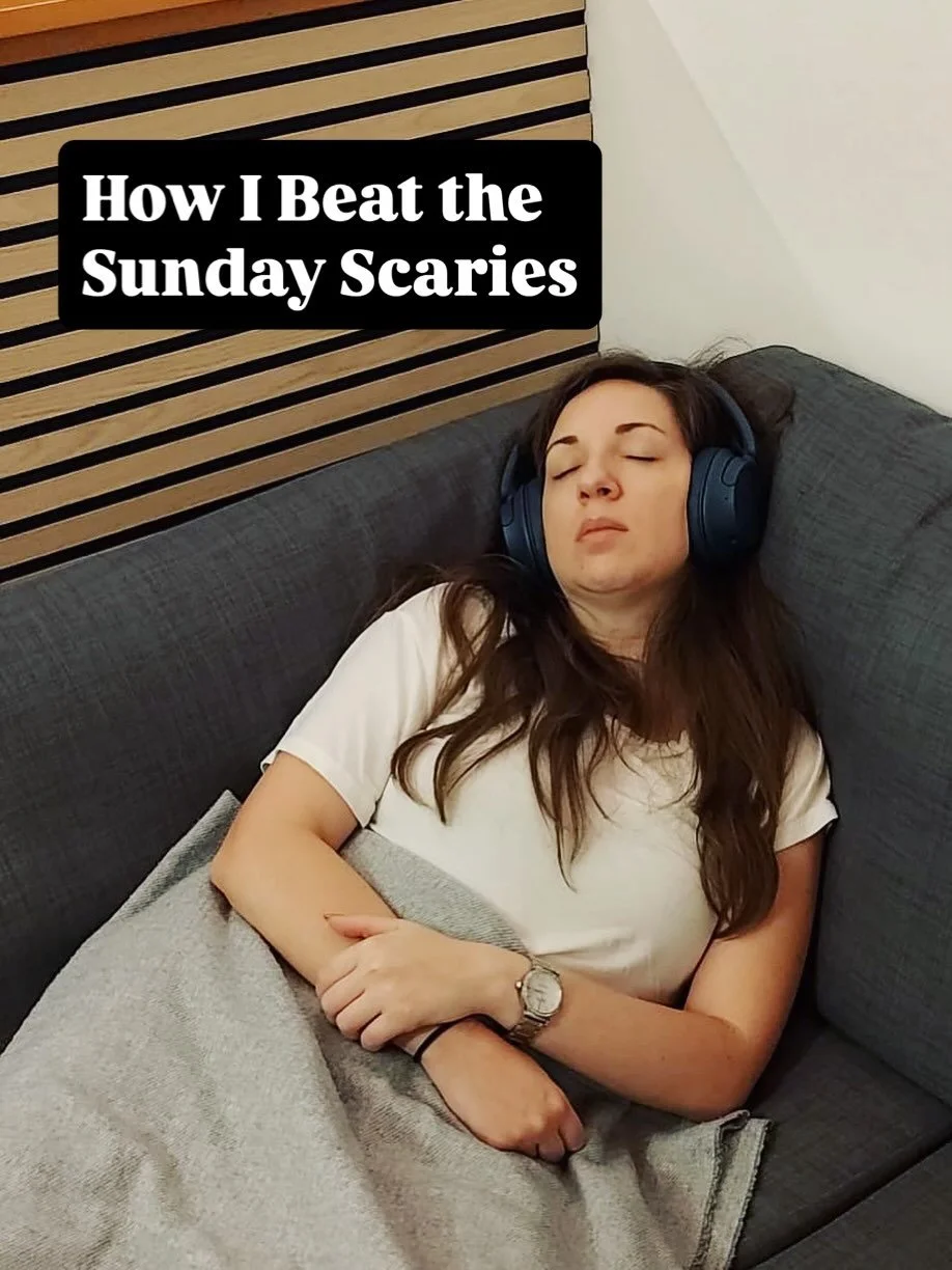 Quitting the 9-5 didn&rsquo;t get rid of my Sunday scaries, but here&rsquo;s what did: finding something to look forward to every Sunday night.
&zwnj;
For me, that&rsquo;s homemade pizza-making and Marvel movie night with my favorite guy. 🤩🍕🍿
&zwn