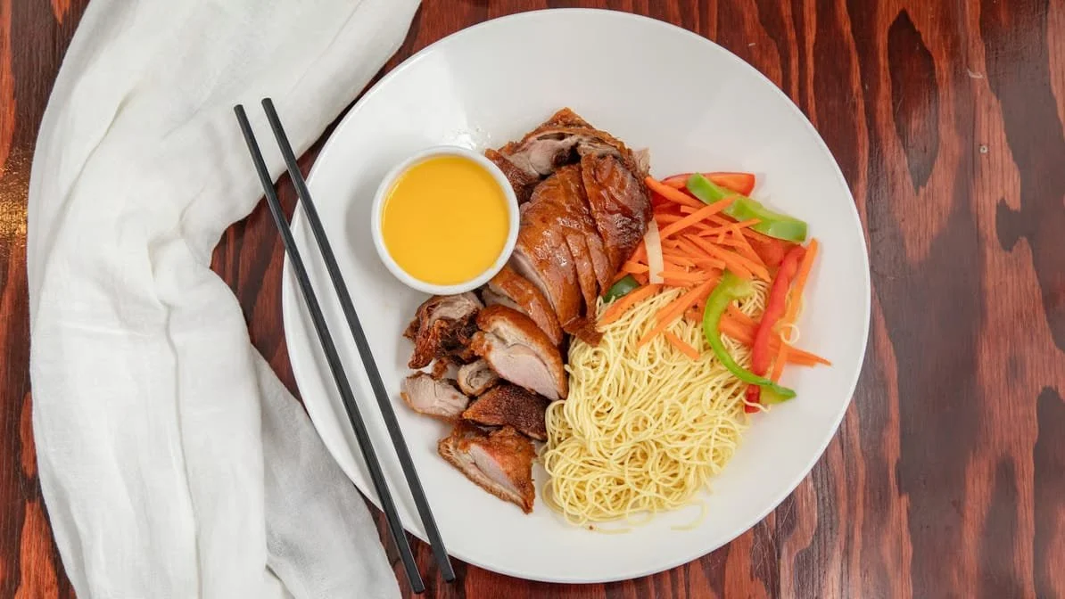 #54C Crispy Roasted Duck W/ Egg Noodles - Orange Sauce