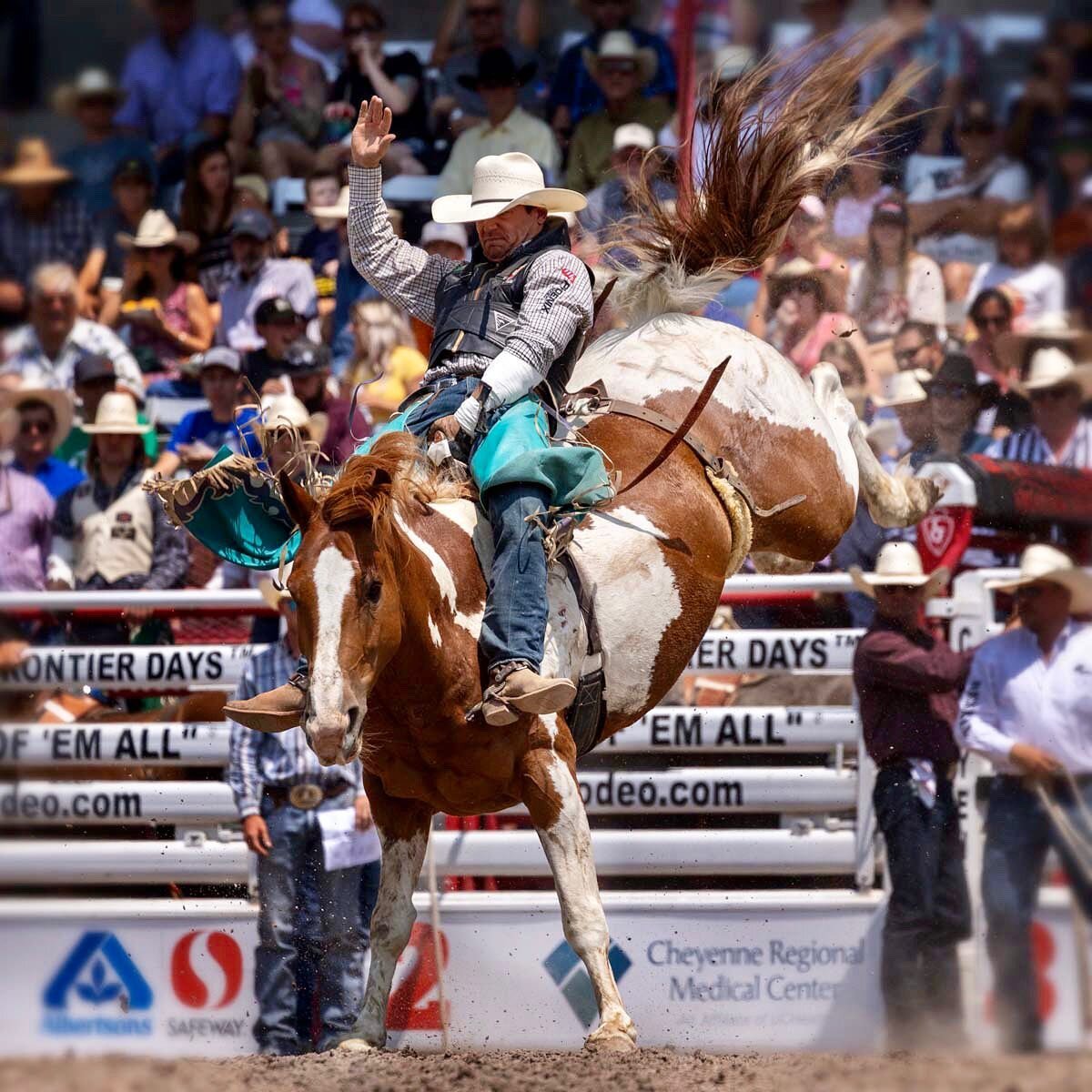 Tanner Aus - Day Two Bareback Winner - Cheyenne Frontier Days 
-
#cheyennefrontierdays #rodeophotography