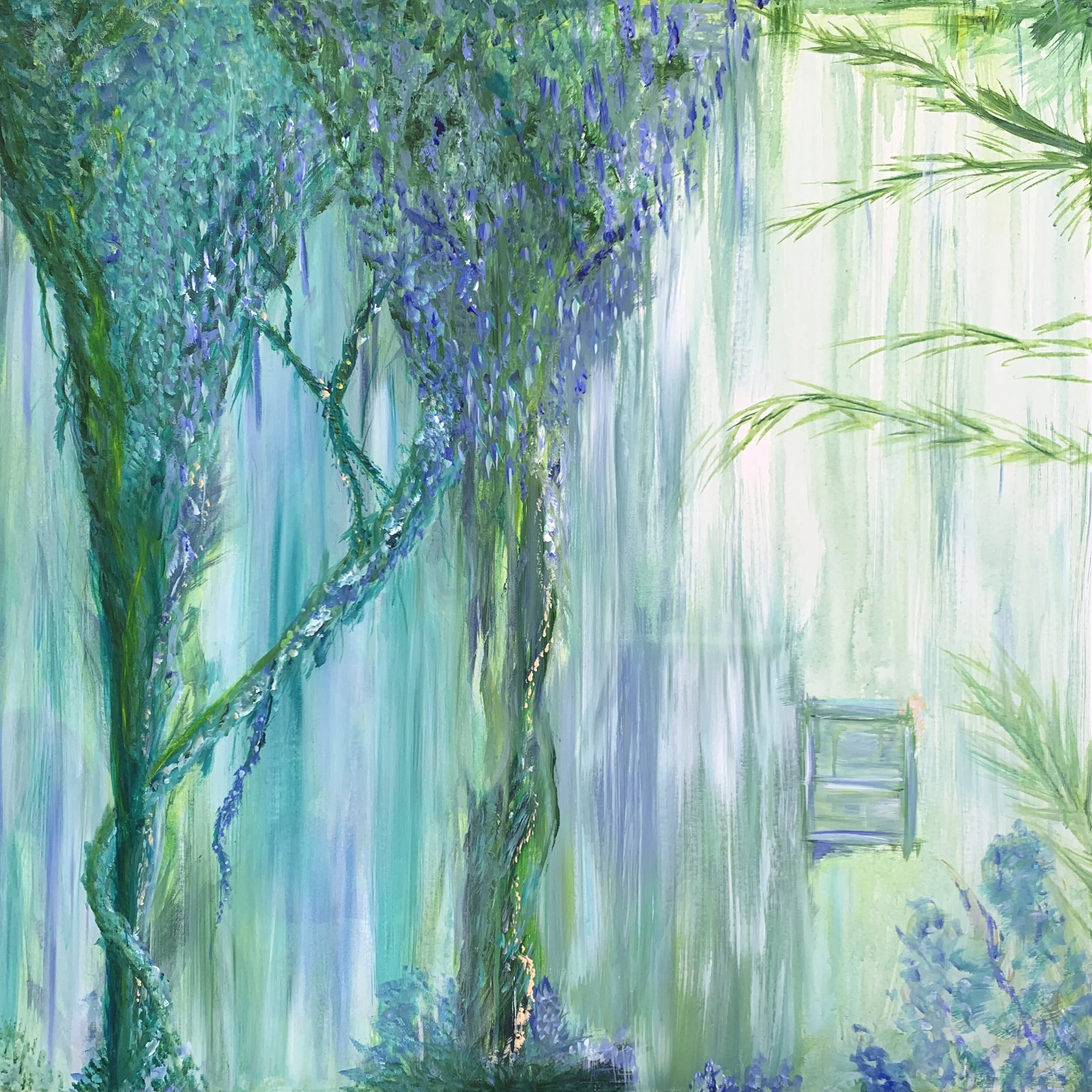 bare feet on wet moss (SOLD)