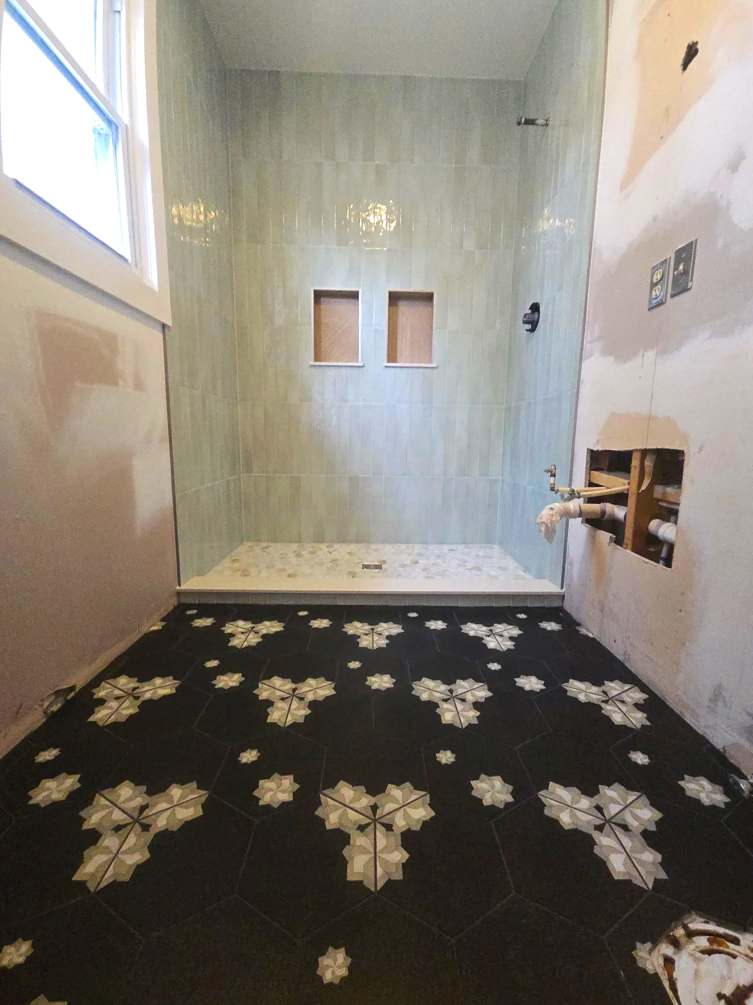 A Concrete Tile Bathroom Renovation in Mars Hill, NC