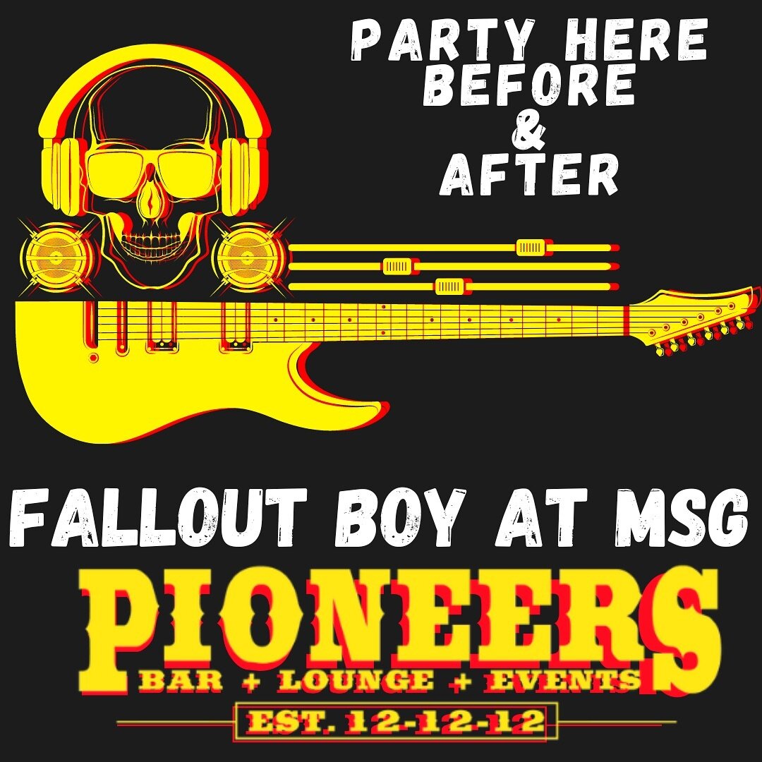 Woah @falloutboy &amp; @jimmyeatworld are gonna be at @thegarden!!!! Poppin night! We will be having a blast as we always do after concerts! For a good time w/ games &amp; socializing check out our bar!! 

#pioneersbar #nyc #newyork #manhattan #midto