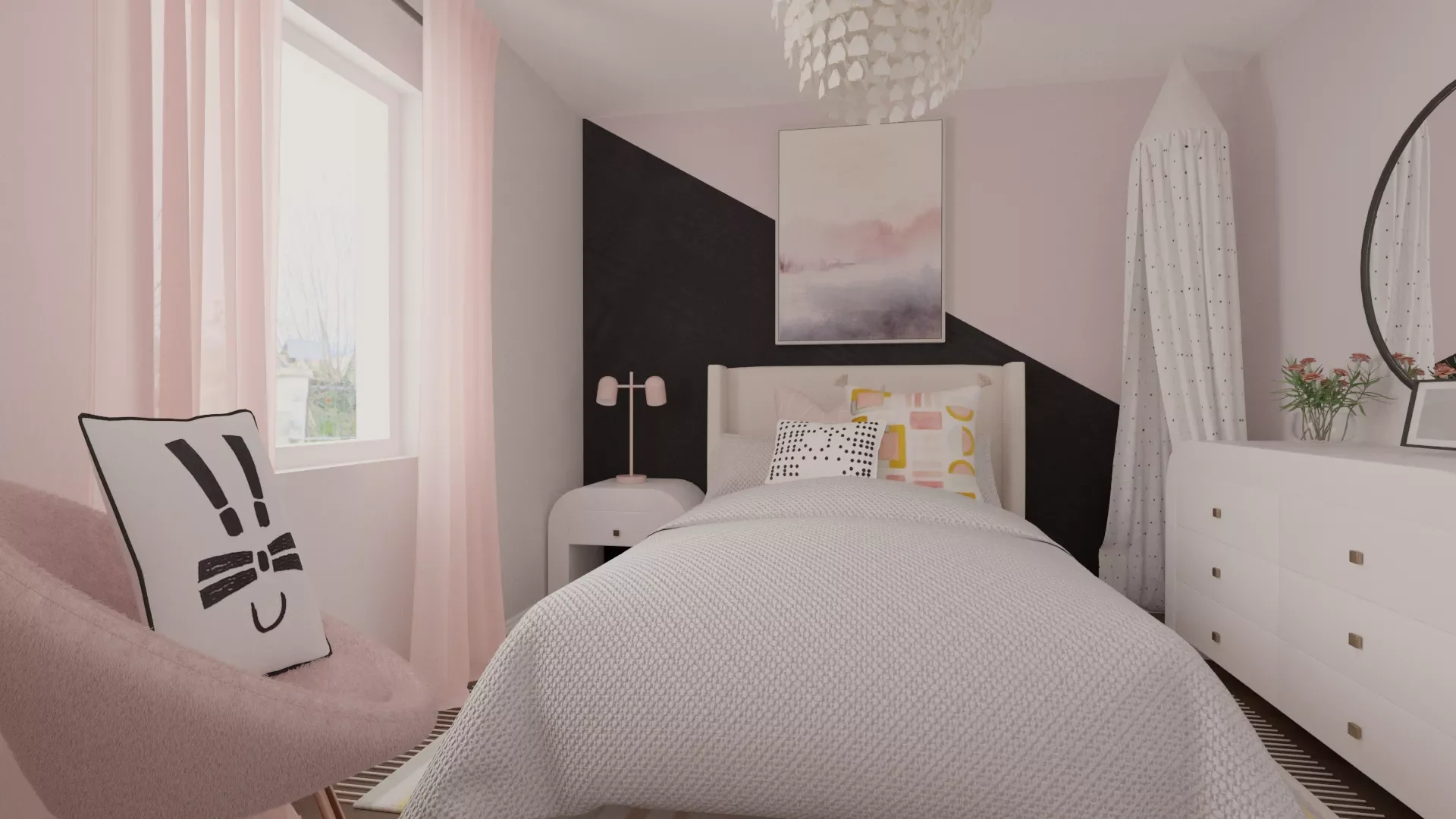 Girl's Boho Glam Bedroom