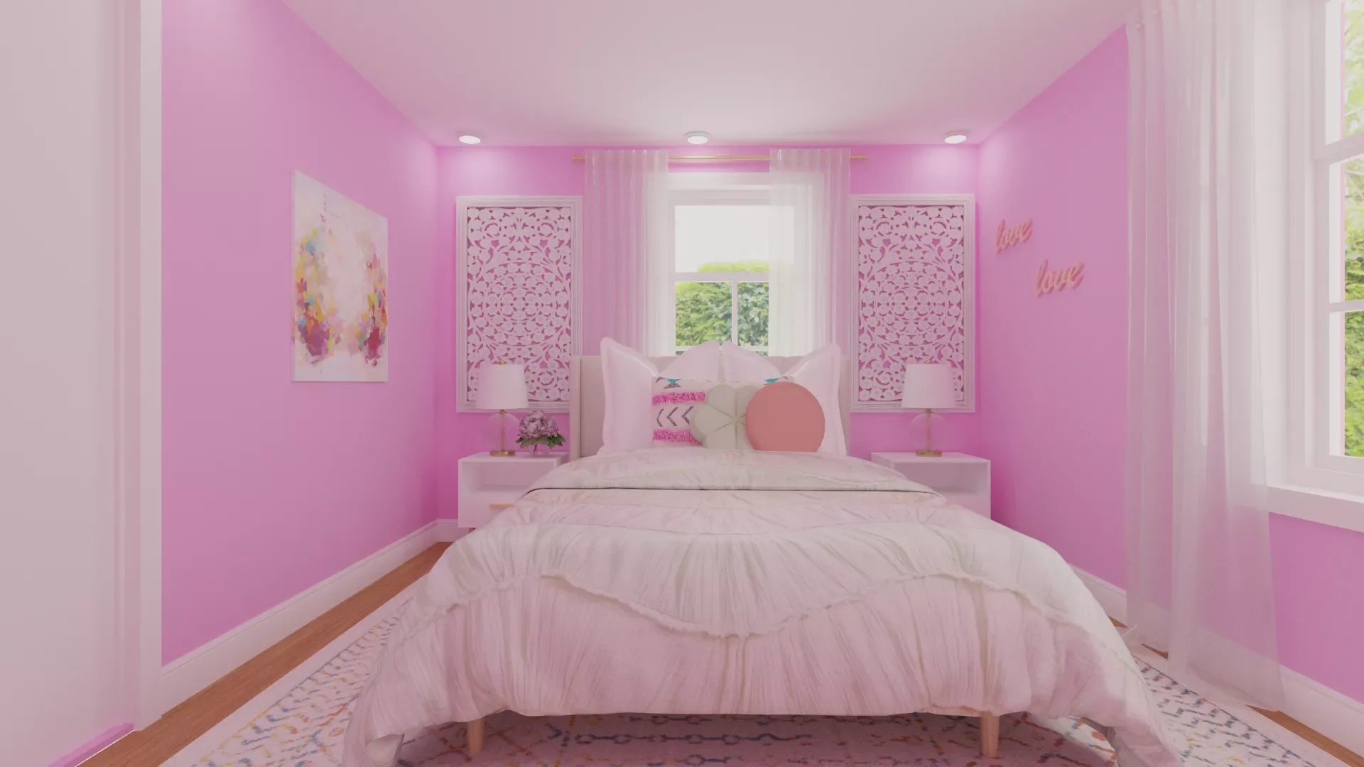 bright pink girls room.webp
