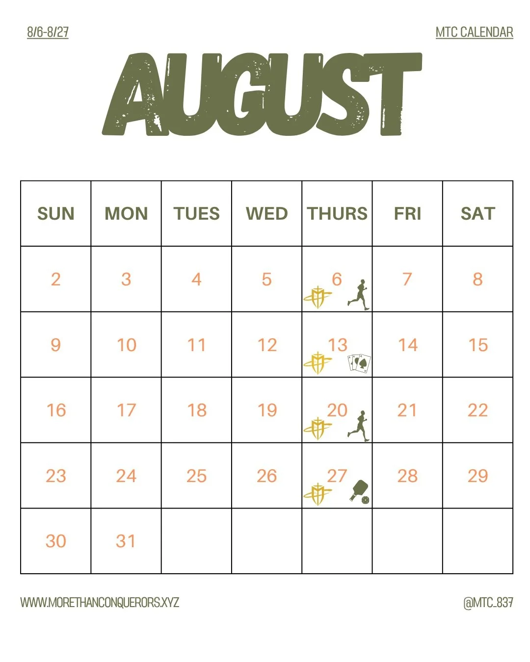 Hey y'all! 

You know what would make August more fun for us?? If YOU come hang out with us!!

Swipe to see the events we have planned! We hope to see you throughout the month!!