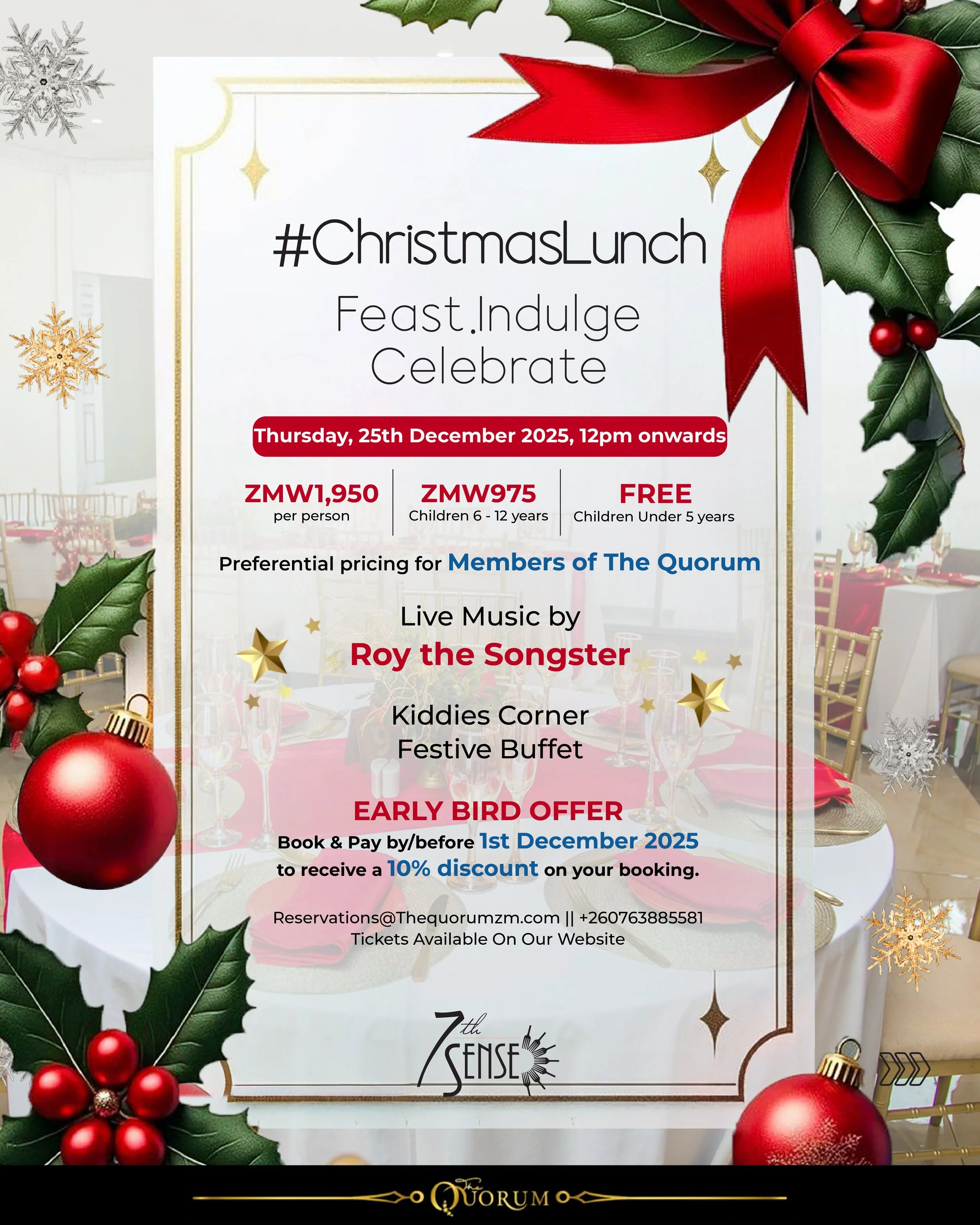 Christmas Day Lunch at The Quorum