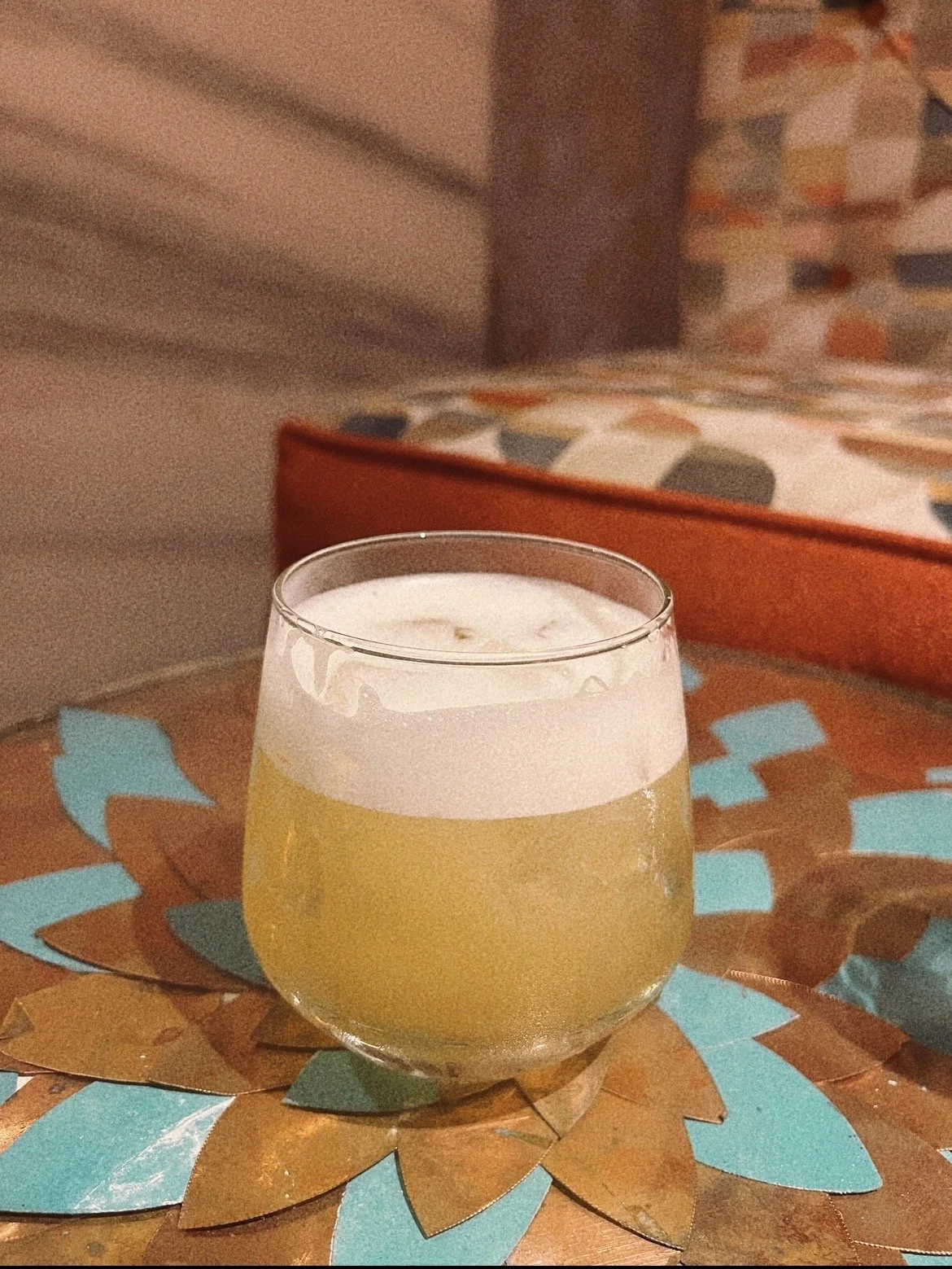 Madagascar Vanilla Whiskey Sour cocktail at Alchemy speakeasy Lusaka