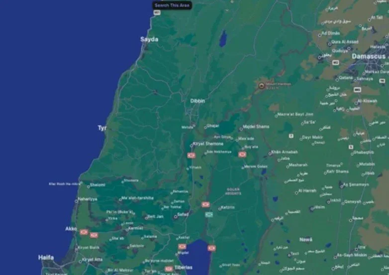 Did Apple Maps remove the names of Lebanese towns and villages?