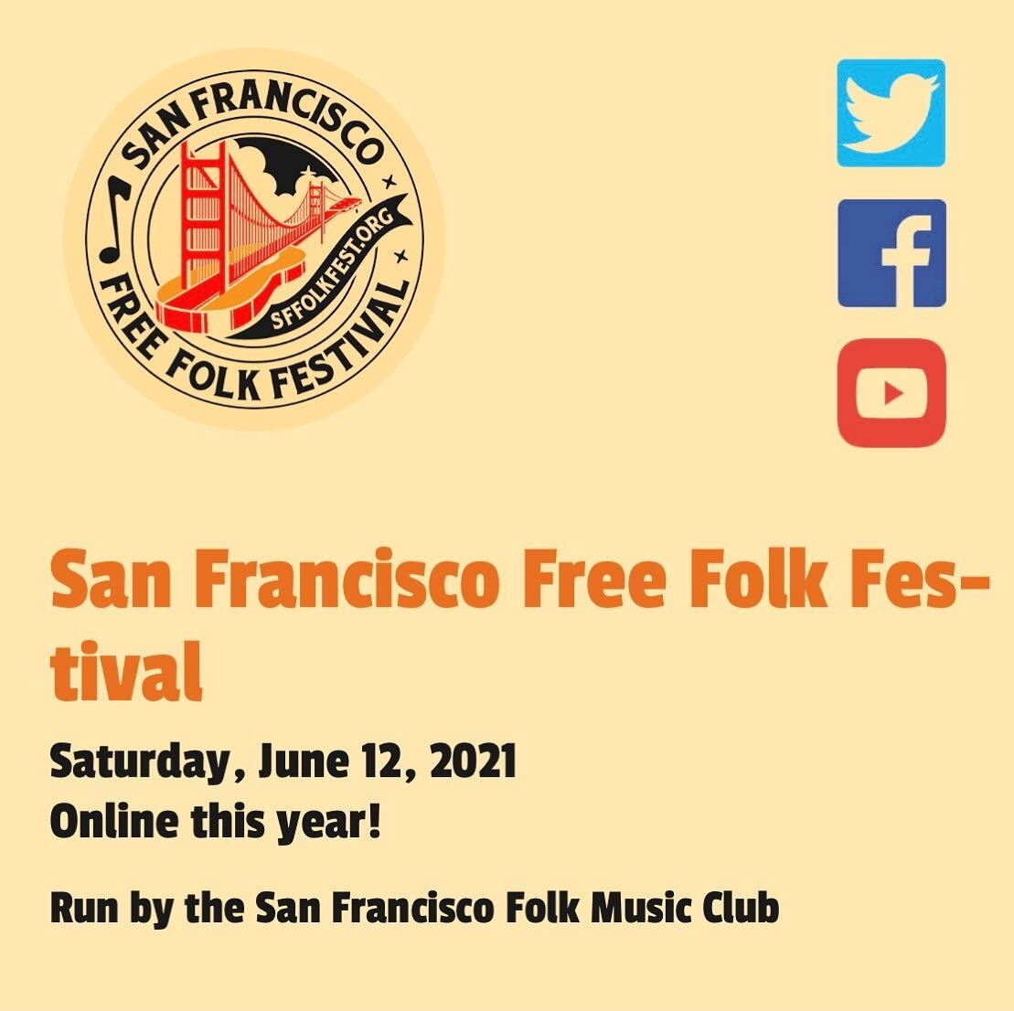 It&rsquo;s SF Free Folk Festival day! Catch our set from 3-4pmPST. Visit sffolkfest.org to check out the all-day music schedule and workshops. All free! #sffreefolkfestival