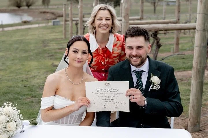 20.09.2025 - Kristy and Alex
Cleveland Estate, Lancefield 

On the cusp of adulthood, Alex and Kristy were just 17 when their paths first crossed, at the Diamond Creek skate park.

Eleven years together, they&rsquo;ve built a life side by side, raisi