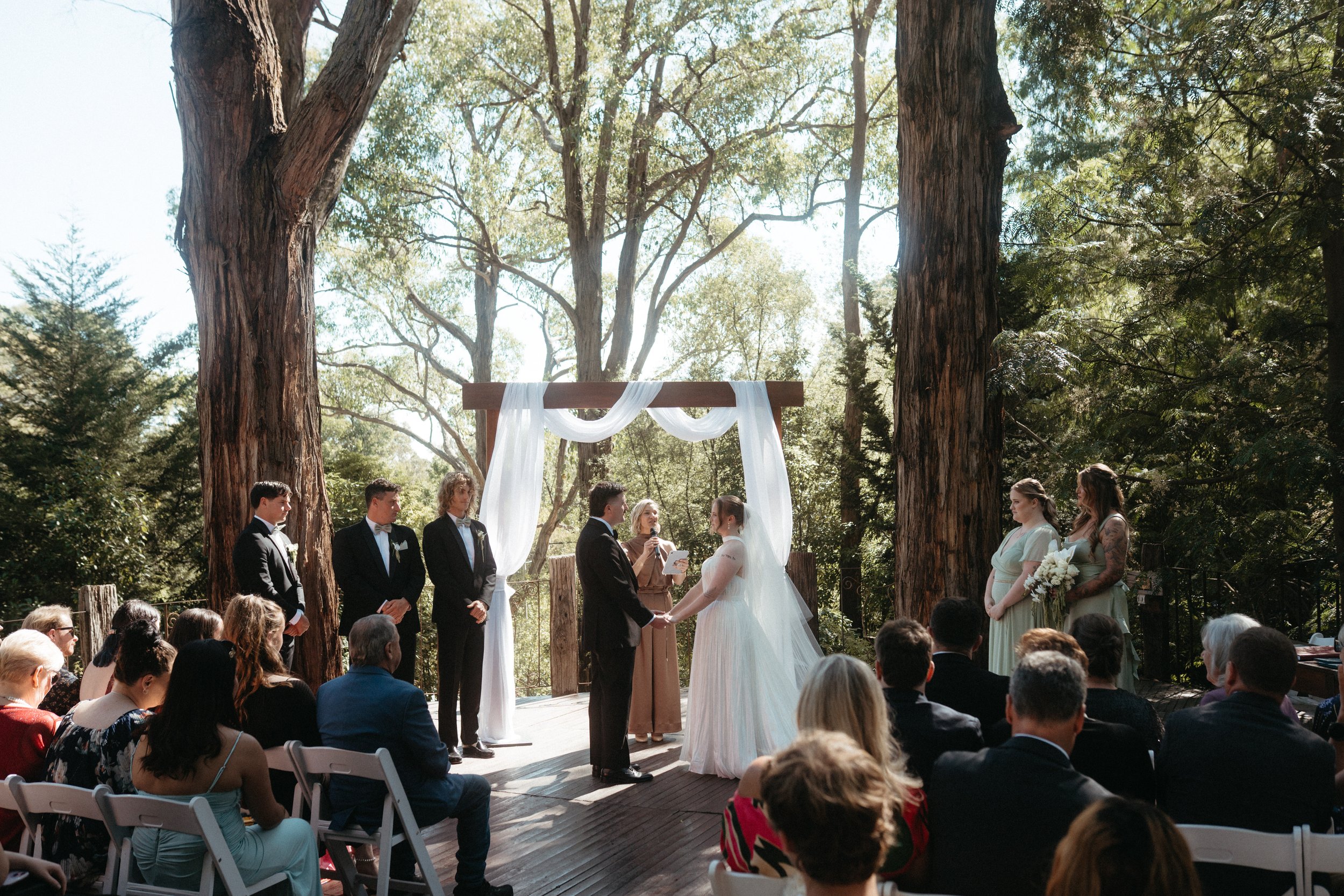Melbourne Marriage Celebrant and MC OLIVIA FERRARO at Avalon Castle Cockatoo for a wedding ceremony