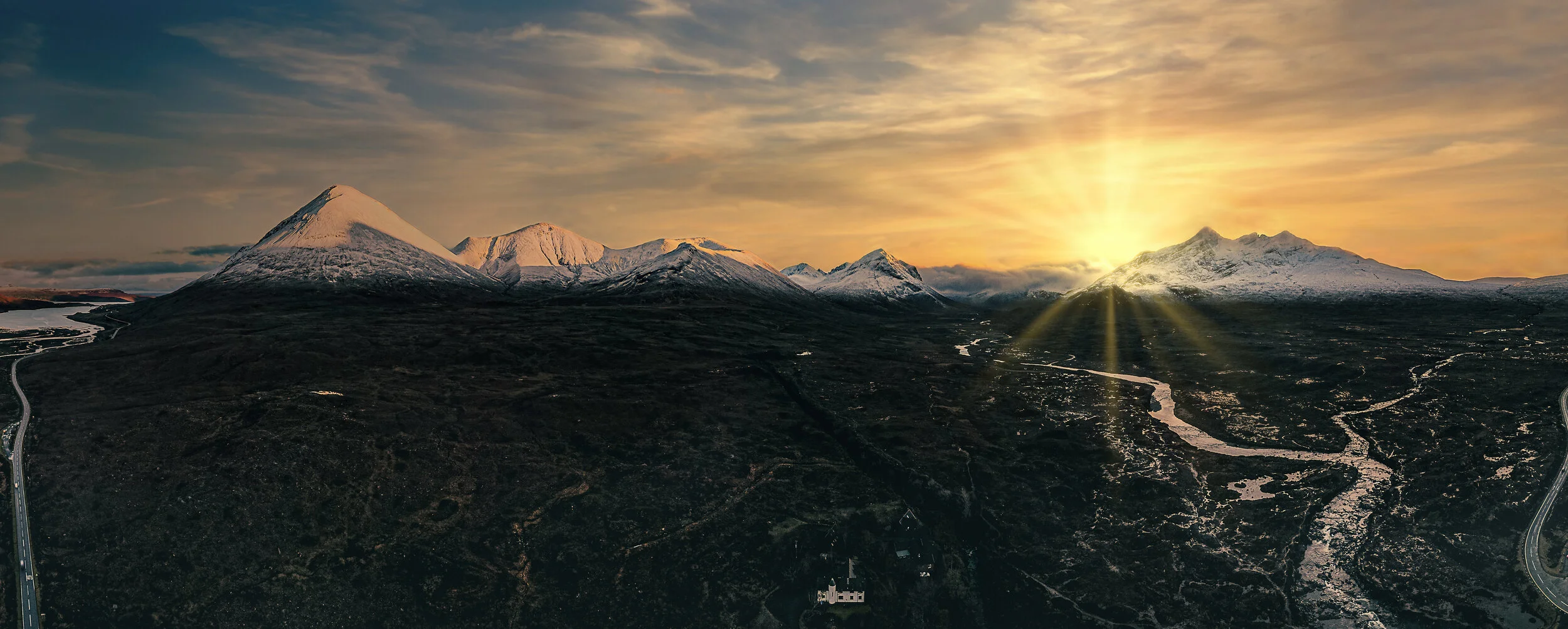 Snowy Mountain Sunset