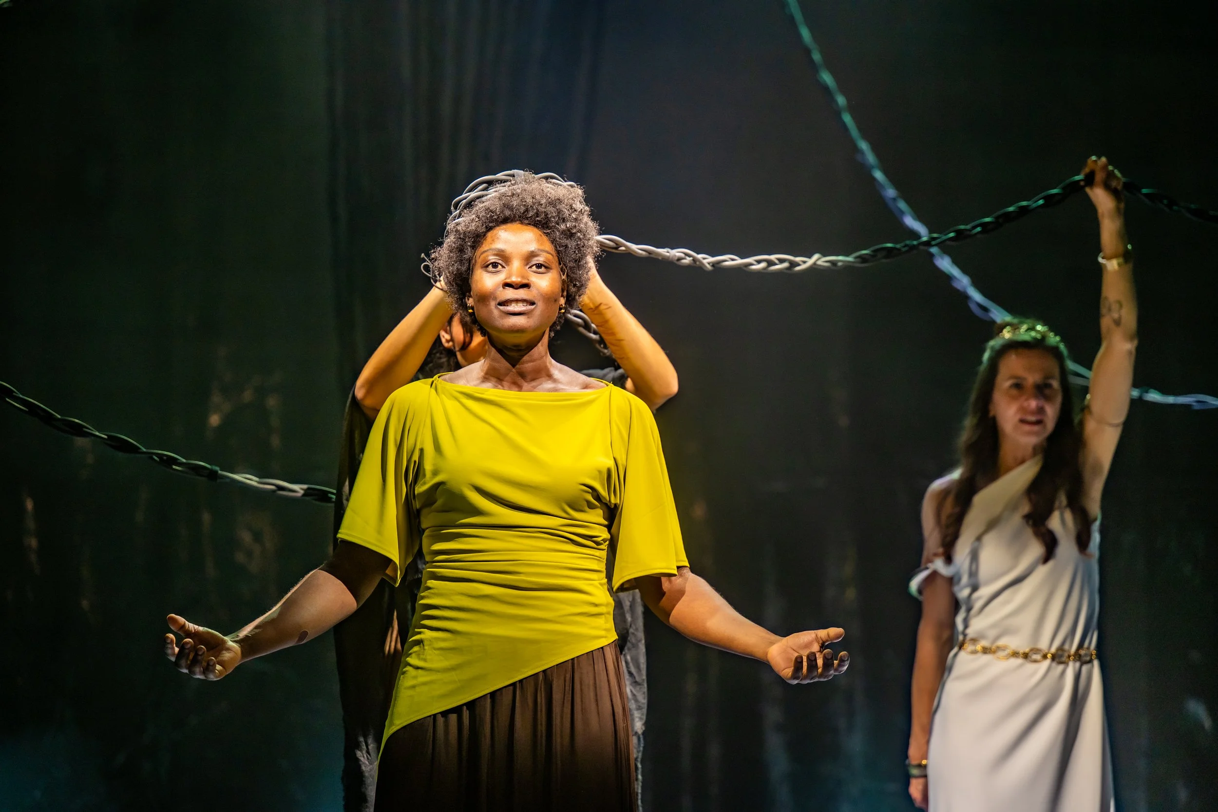 Oyin Oladejo, Michelle Monteith, Costumes by Ming Wong, Set by Anahita Dehbonehie, Lighting by Nick Blais, Photo by Dahlia Katz