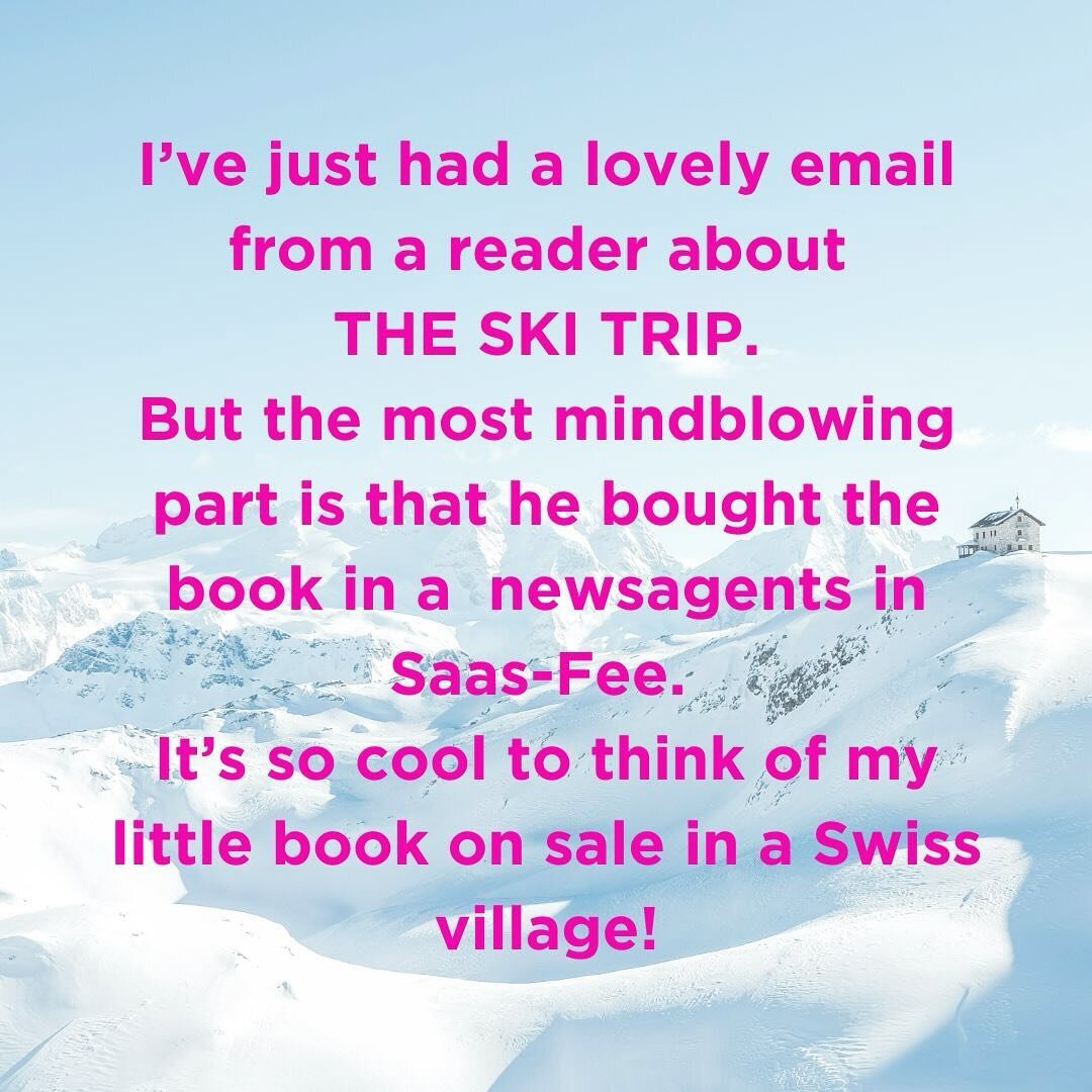 Receiving an email from a reader always gives me a boost but I was a little nervous when one arrived this morning because it was long! Luckily it was mostly the story of how this Swiss father ended up finding and reading #TheSkiTrip while his family 