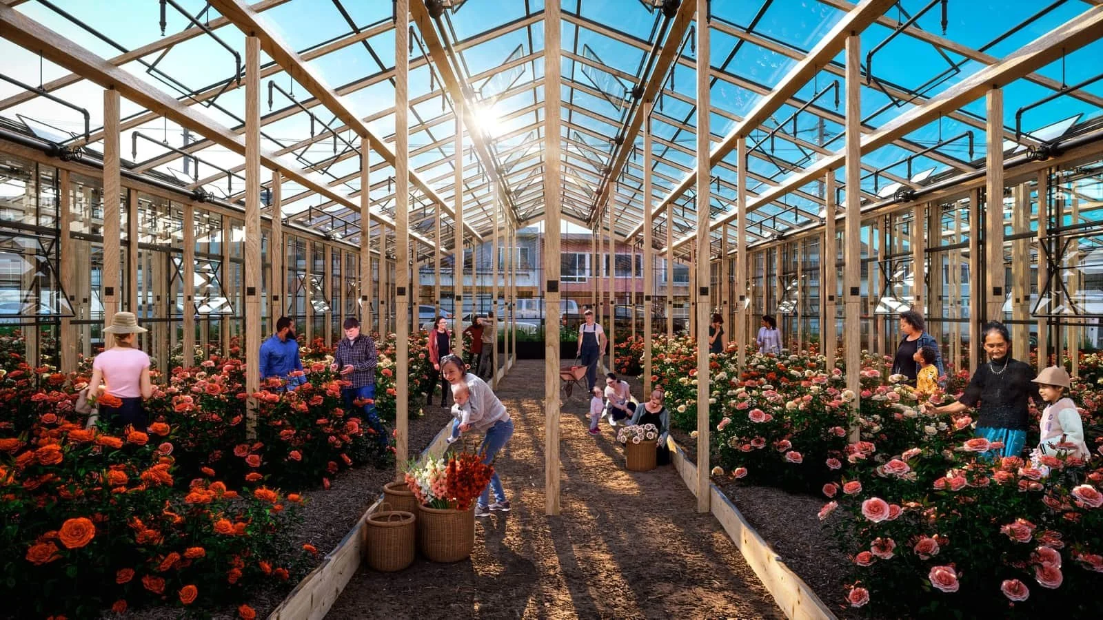 A view inside the restored greenhouses.