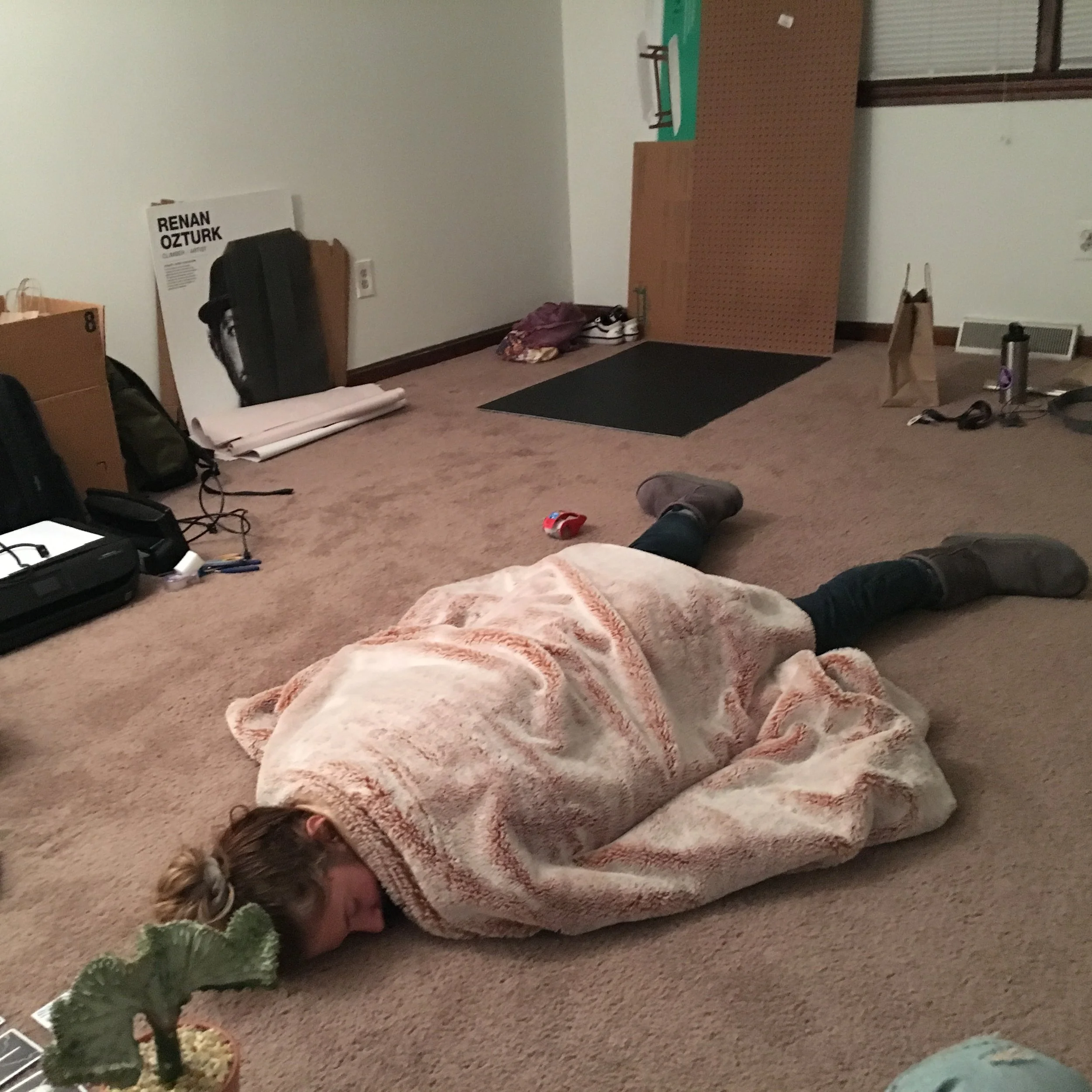 Laying on the floor after packing up my apartment
