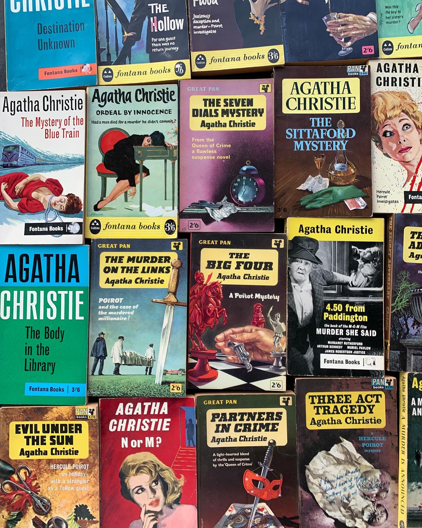 Agatha Christie paperbacks available tomorrow in the shop @greenwichmarket .
#agathachristie 
#poirot 
#missmarple 
#murder
#whodunnit 
#crimefiction 
#classiccrime 
#vintagepaperbacks 
#bookshop
#paperbackbooks