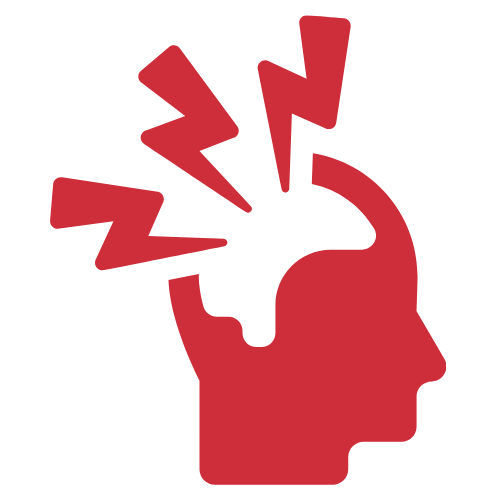 Icon of a head under stress, for chronic illness, anxiety, and insomnia care