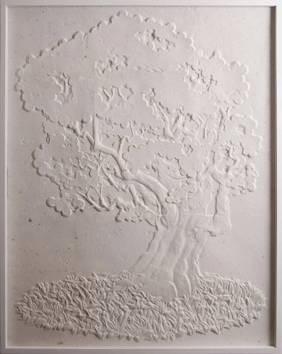 Monument no.3 (tree)  
an edition of three  
De-acidified recycled paper  
49" x 32"