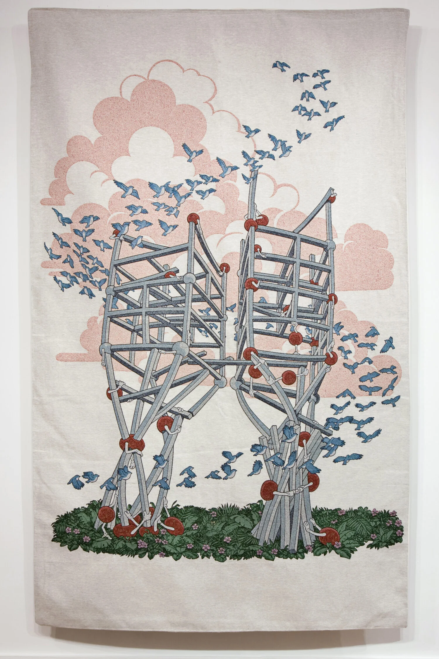 Tapestry I: East 
machine woven cotton, steel, wood 
84 in x 52 in
