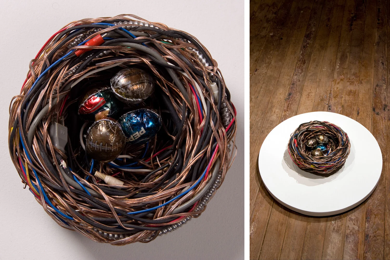 Monument no.2 (nest)  
Wire, aluminum cans, solder  
12" x 12" x 5"