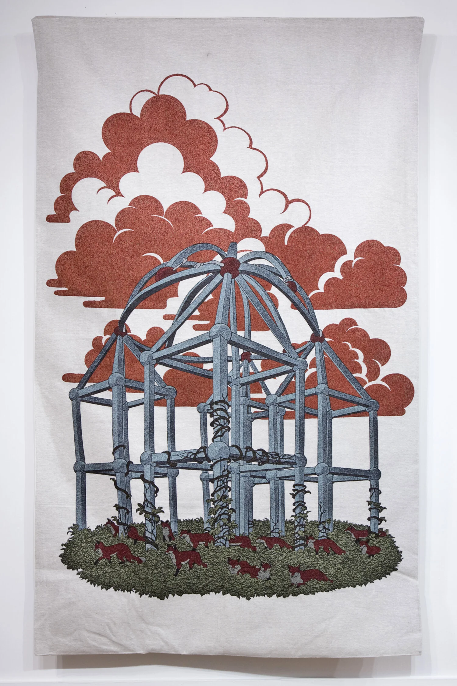 Tapestry VI: Nortwest 
machine woven cotton, steel, wood 
84 in x 52 in