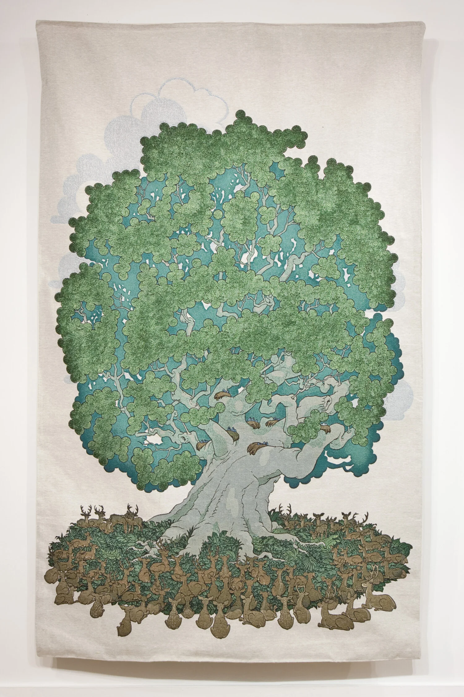 Tapestry III: South 
machine woven cotton, steel, wood 
84 in x 52 in