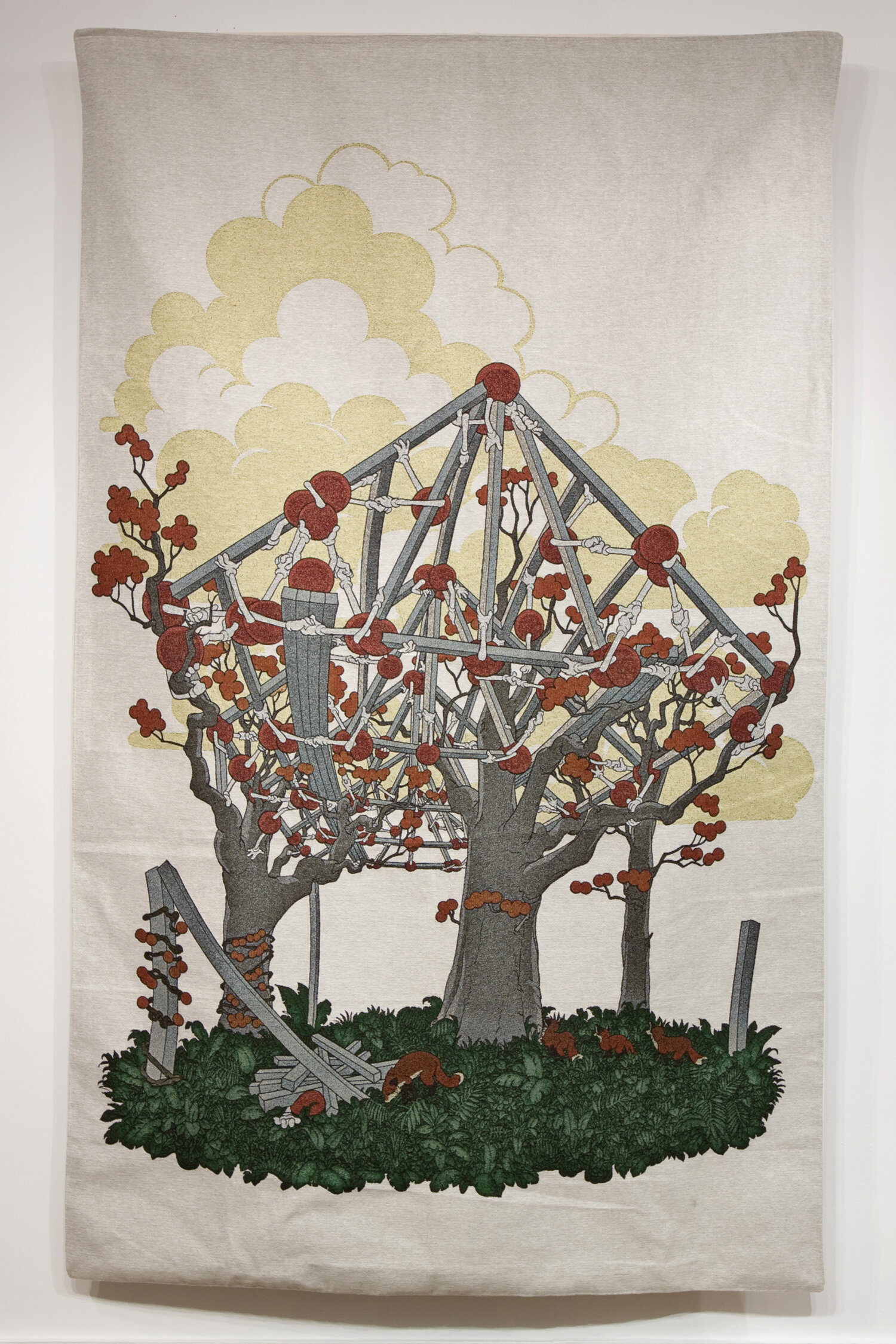 Tapestry V: West 
machine woven cotton, steel, wood 
84 in x 52 in
