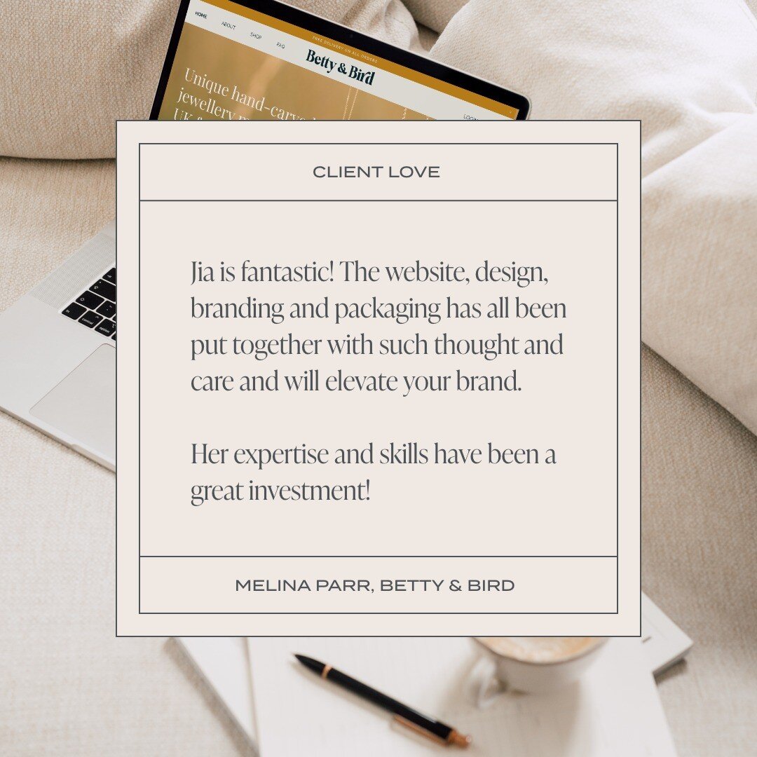 ✦ CLIENT LOVE ✦
I'm the worst at sharing testimonials, so here's one from a project where I was lucky to work on branding, web and packaging. Those are the best projects as we can really design the best experience for your customers from when they di