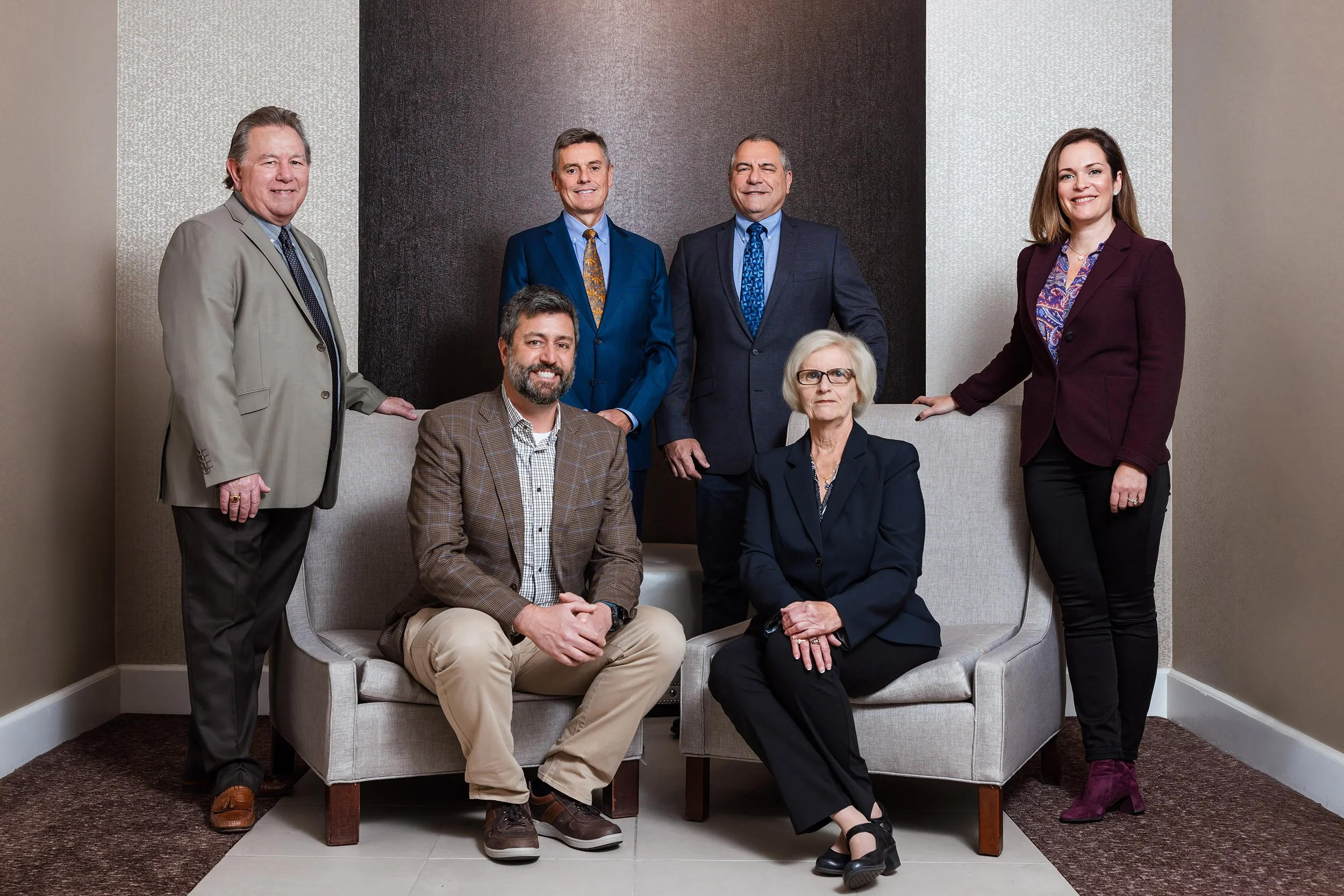 Group executive portrait of a leadership team in business attire